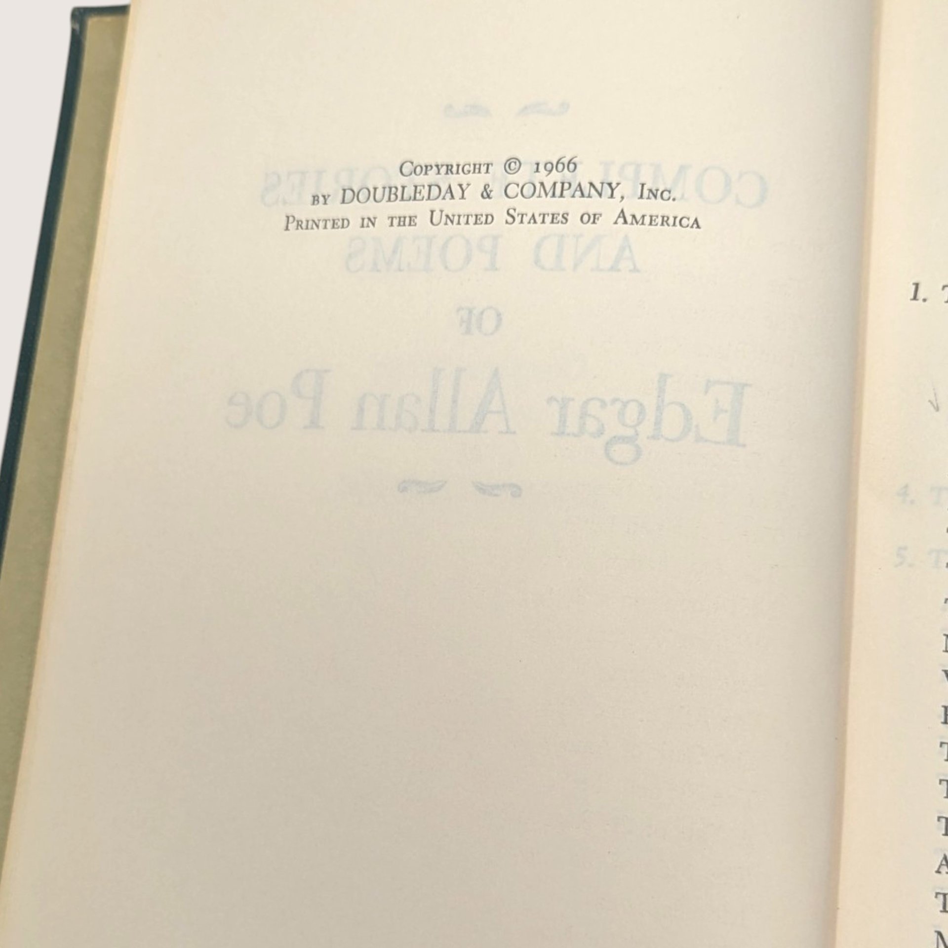 1966 Complete Stories and Poems of Edgar Allan Poe Hardcover Book