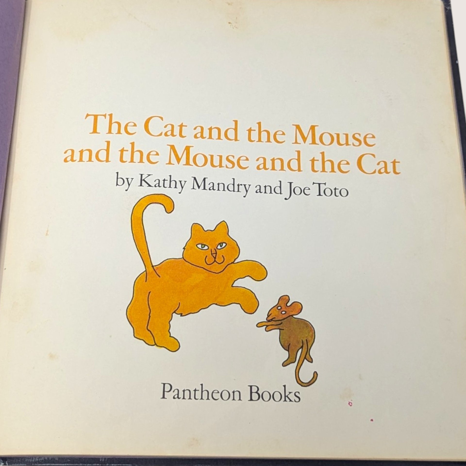 1972 The Cat And The Mouse And The Cat by Kathy Mandry Hardcover Book