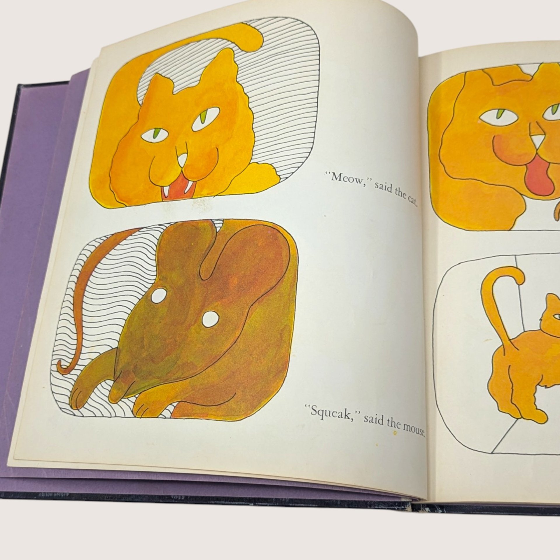 1972 The Cat And The Mouse And The Cat by Kathy Mandry Hardcover Book