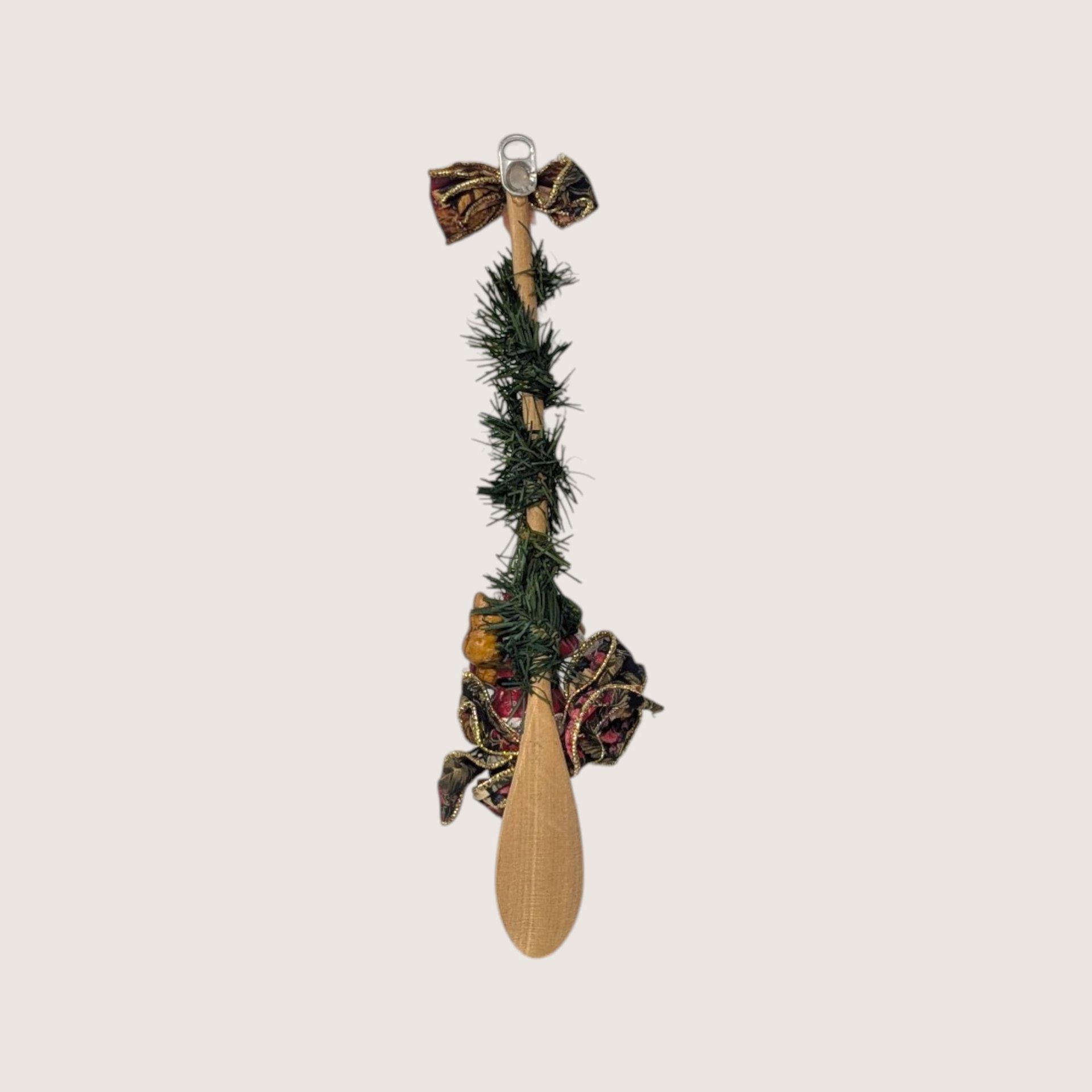 Vintage Handmade Wooden Spoon Santa Christmas Wall Decor