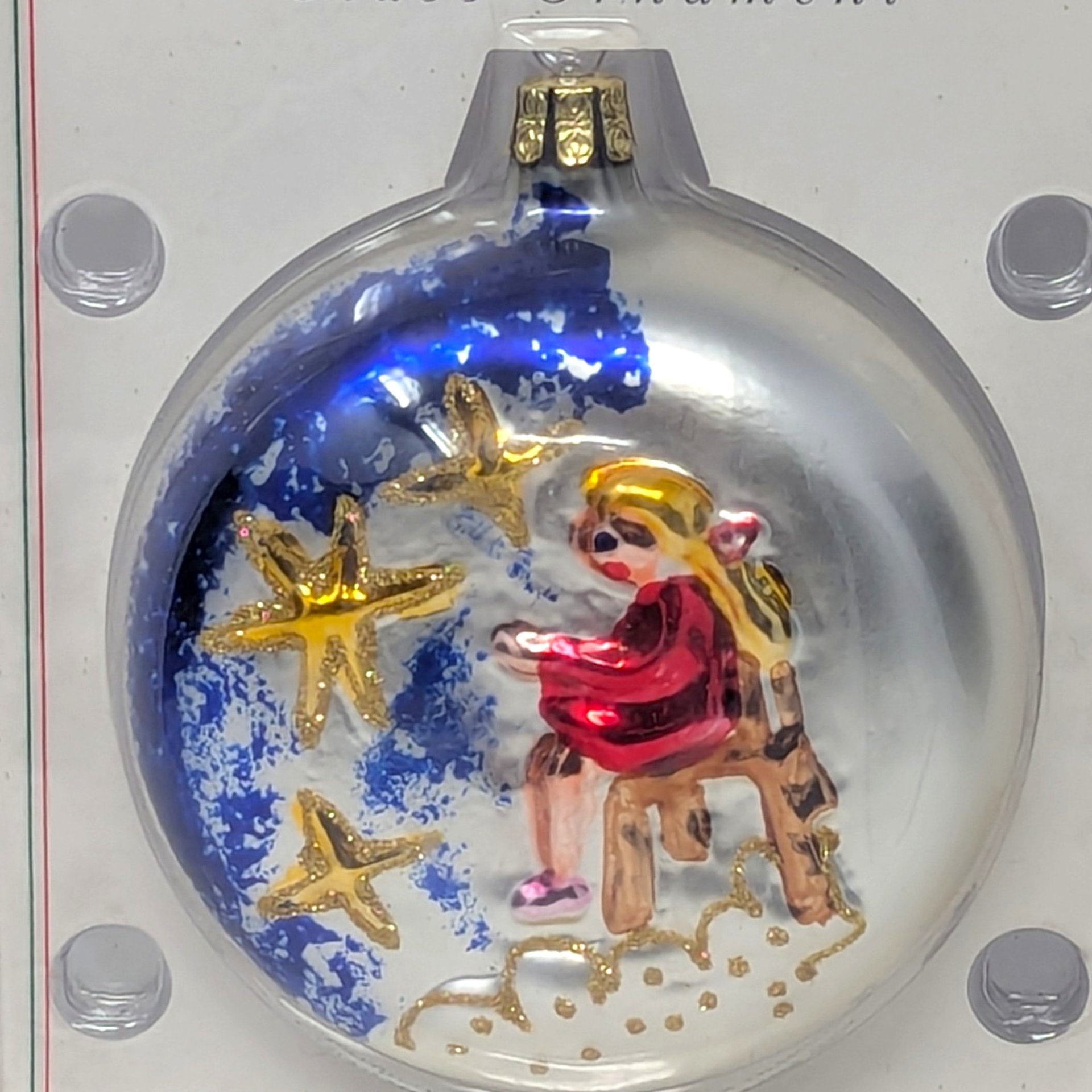 Vintage Bronson Nursery Rhyme Classics Glass Christmas Ornament