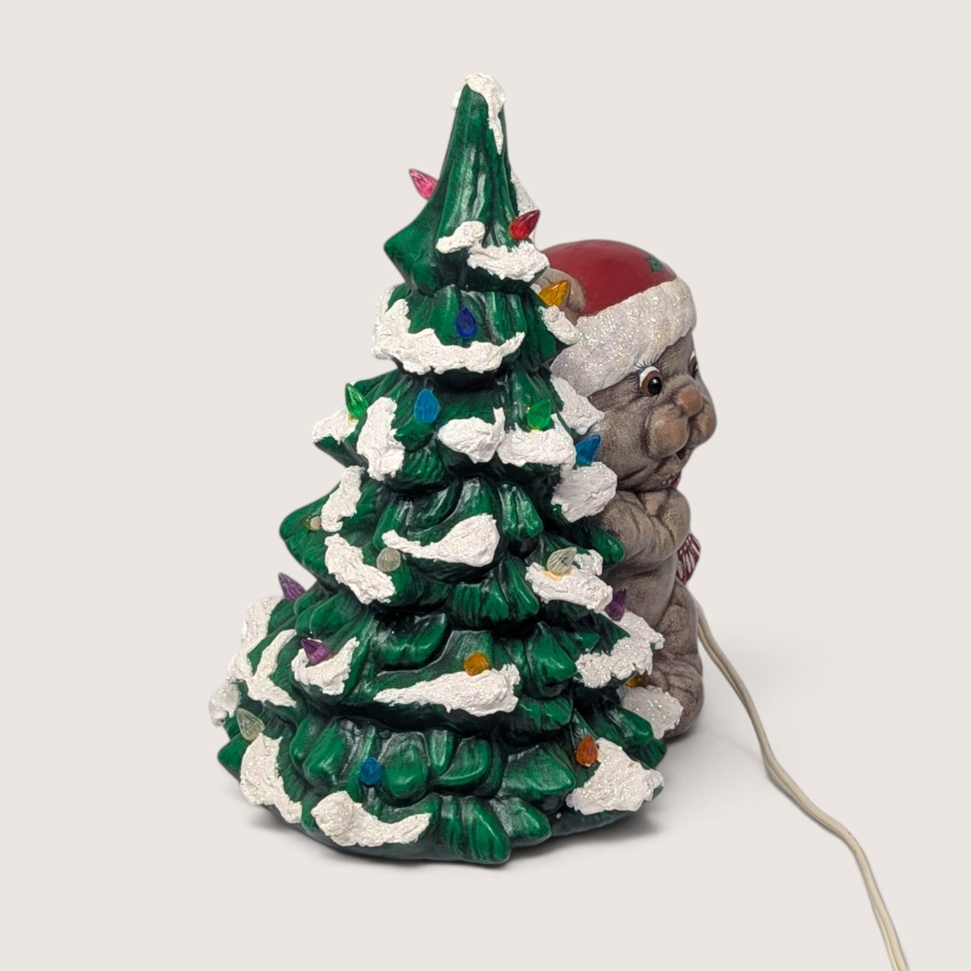 Vintage 1990s Ceramic Mouse Figurine Christmas Tree Decor