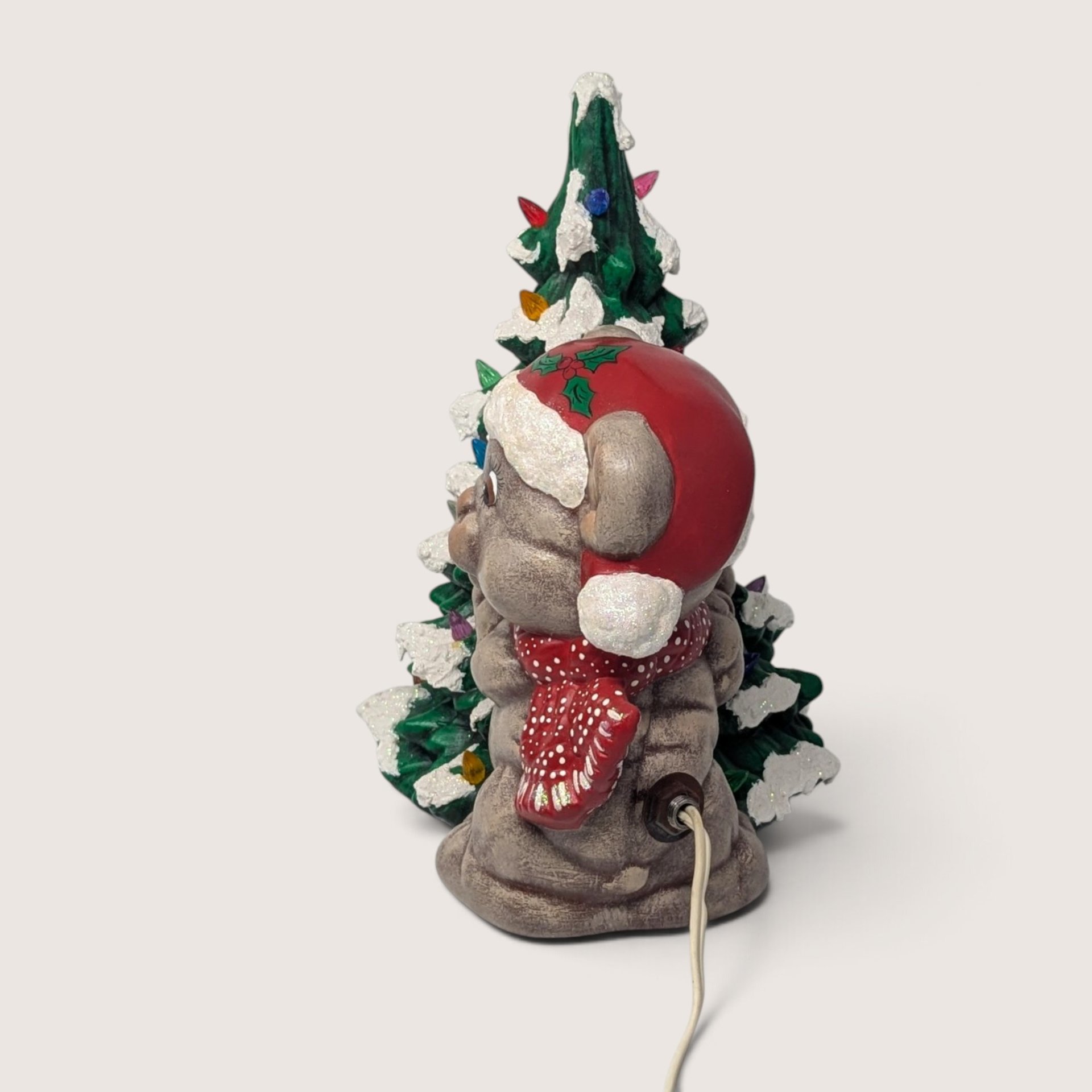 Vintage 1990s Ceramic Mouse Figurine Christmas Tree Decor