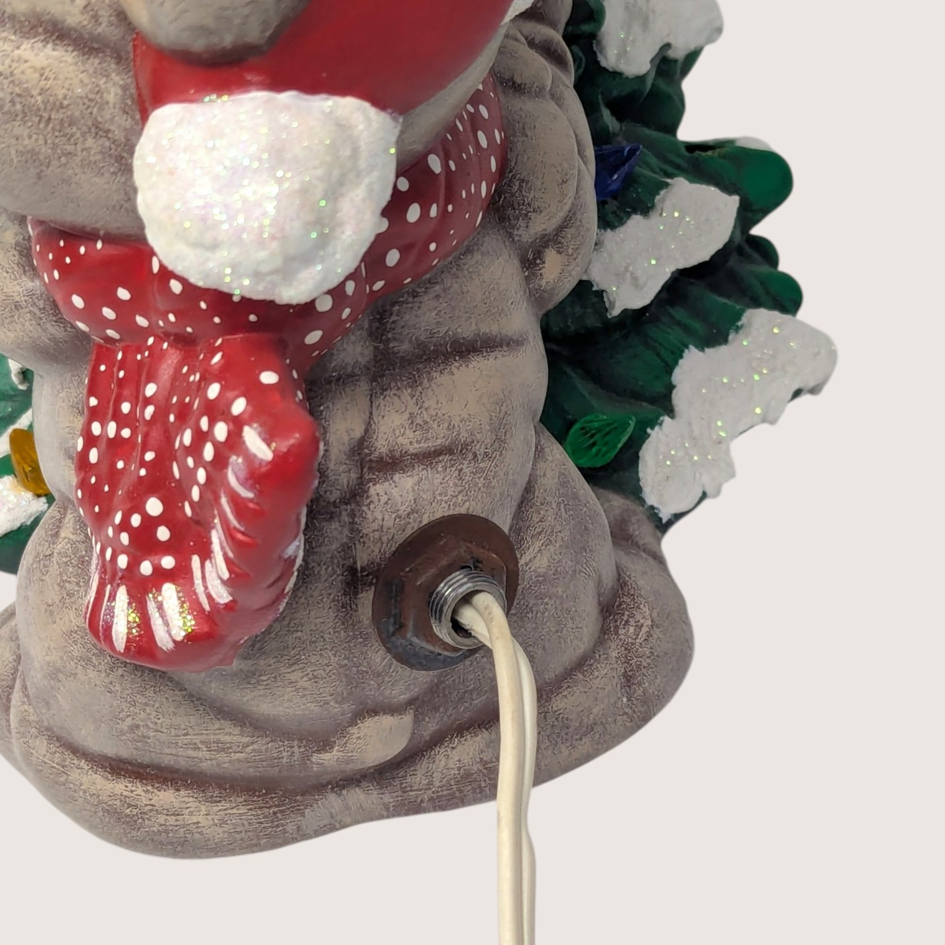 Vintage 1990s Ceramic Mouse Figurine Christmas Tree Decor
