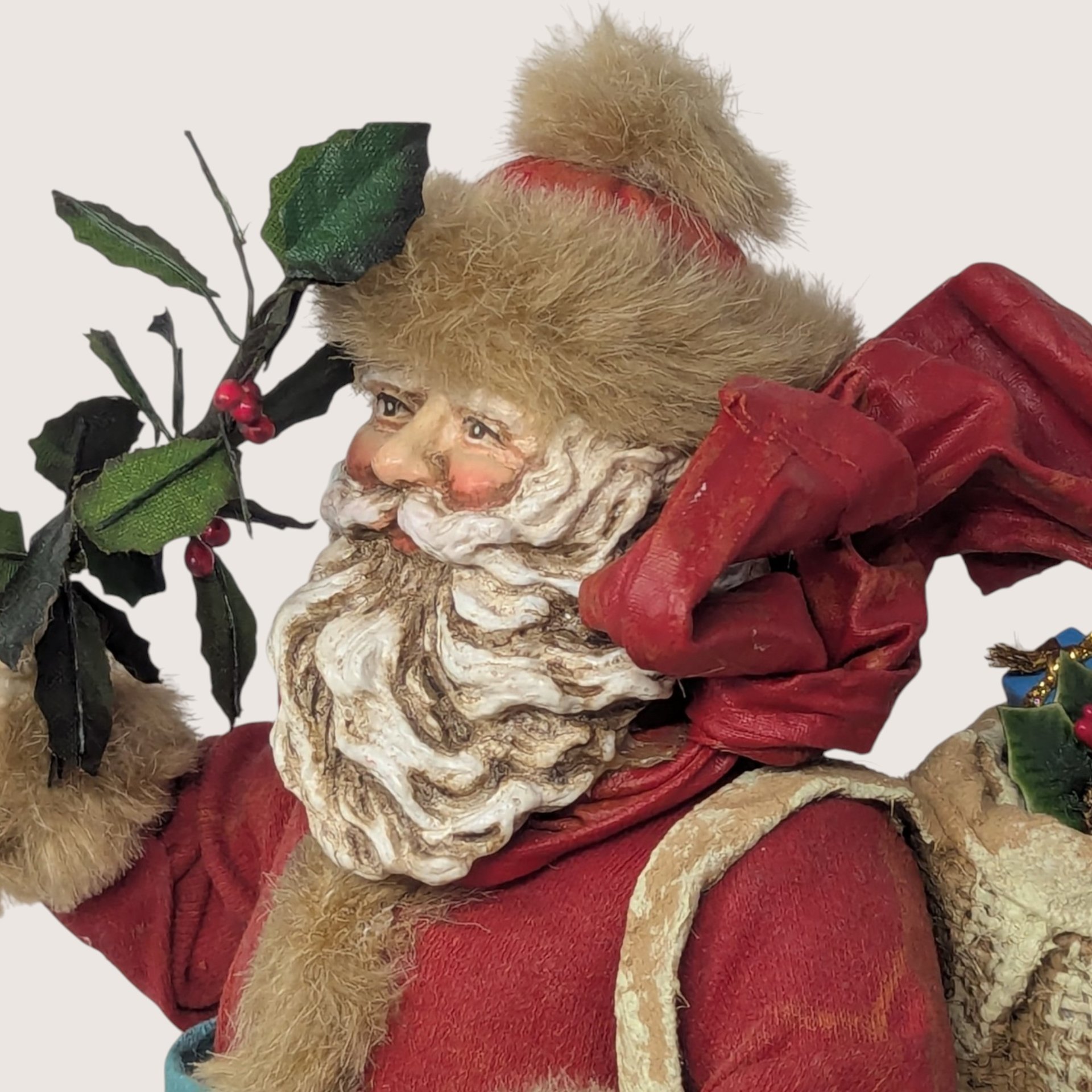 Vintage Smithsonian Institution Santa on Bicycle Christmas Figurine