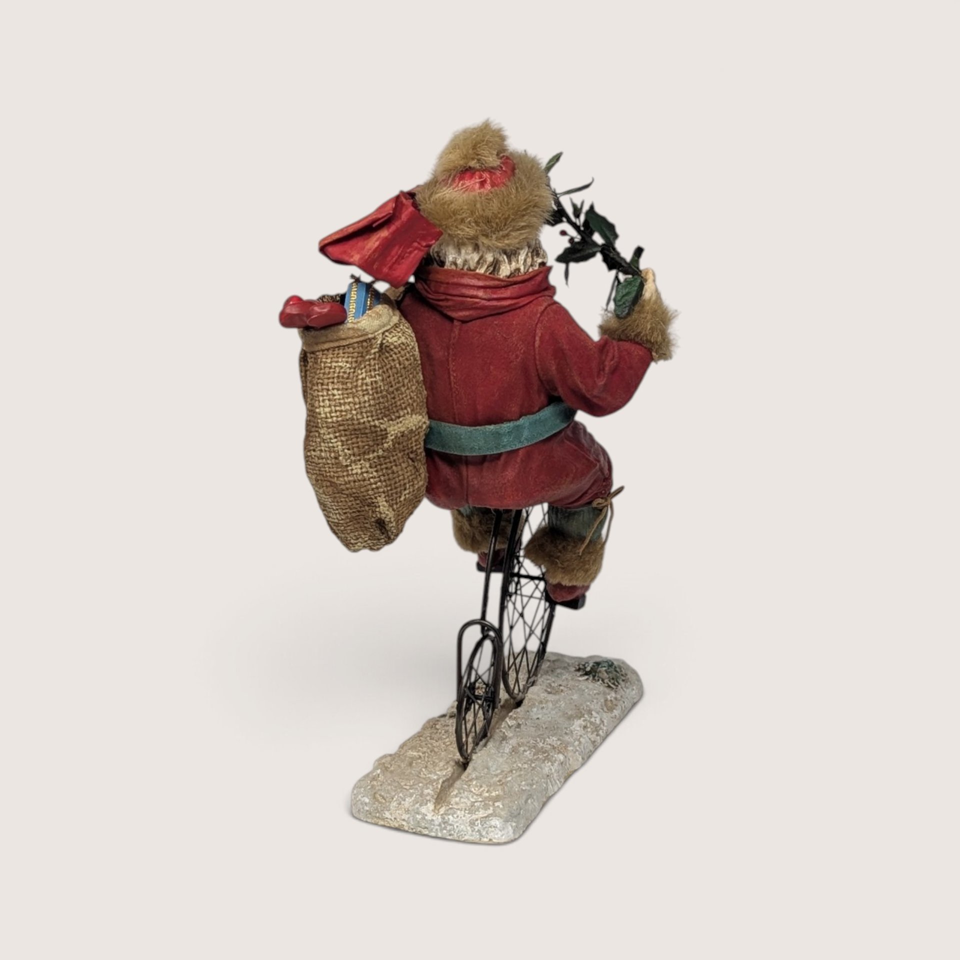 Vintage Smithsonian Institution Santa on Bicycle Christmas Figurine