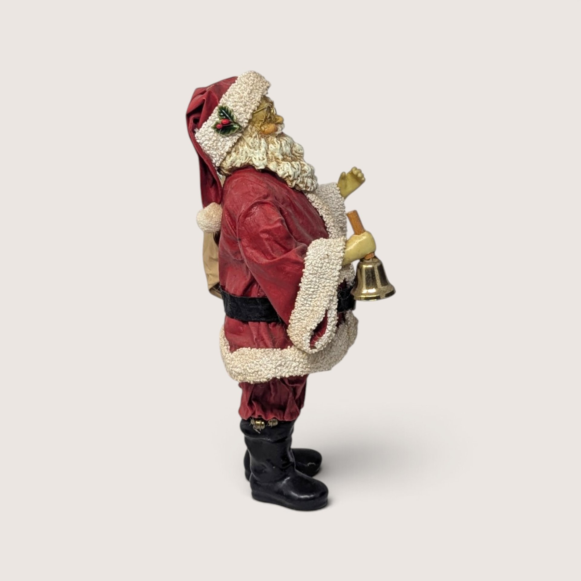 Vintage Midwest Importers Santa Figurine Bell Toy Sack Decor
