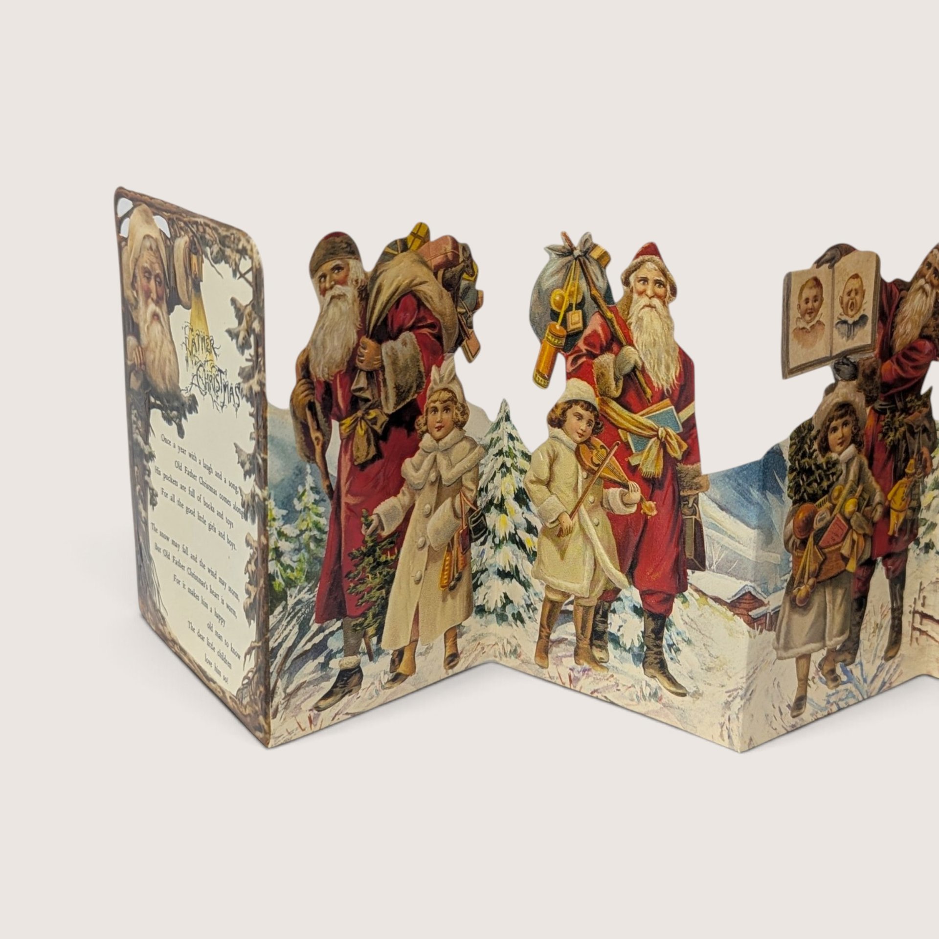 Vintage 1985 Merrimack Father Christmas Fold Out Card