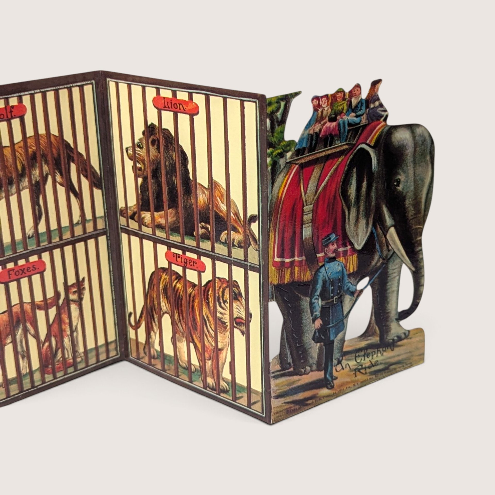 Vintage 1985 Merrimack A Visit To The Zoo Fold Out Card