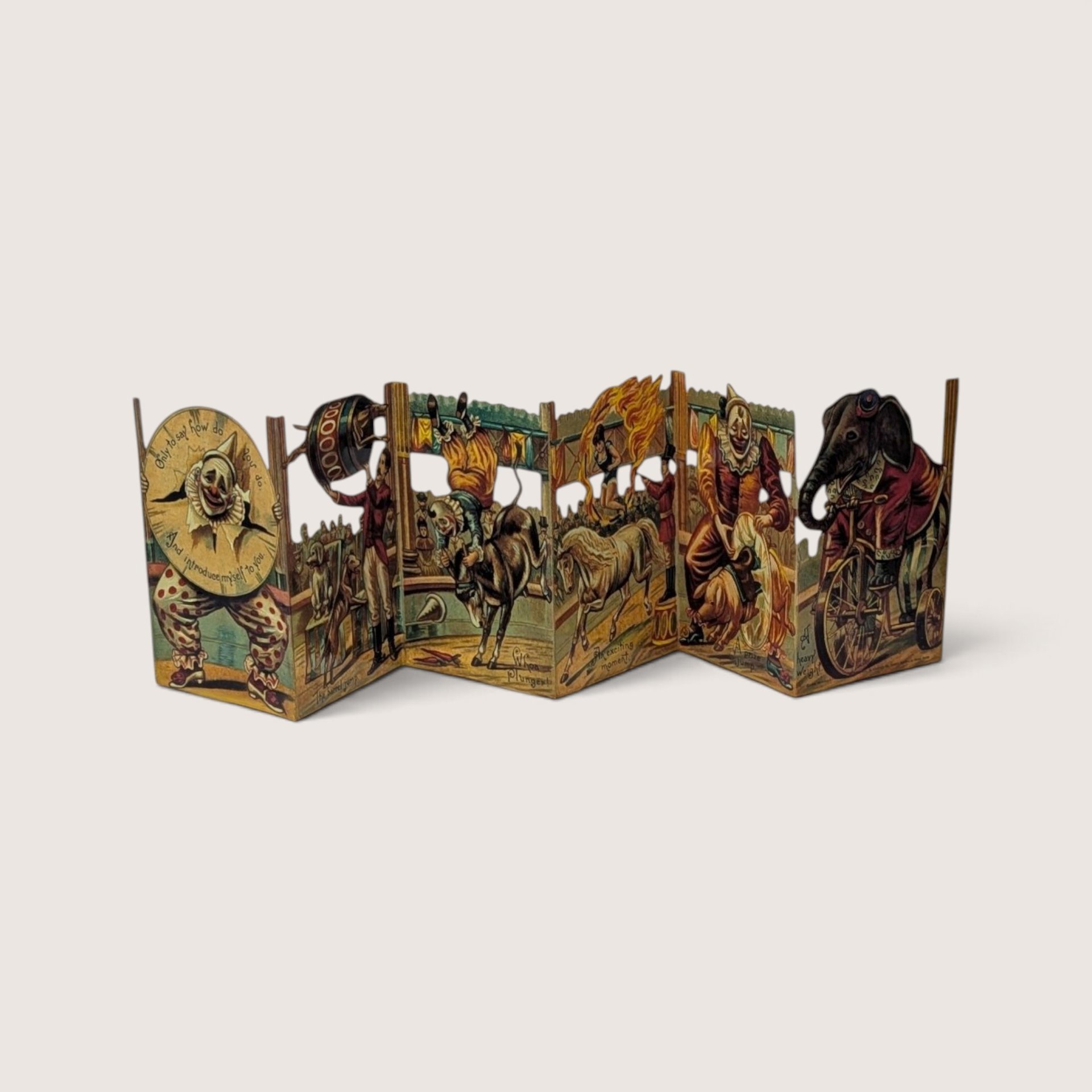 Vintage 1985 Merrimack Circus Fold Out Card