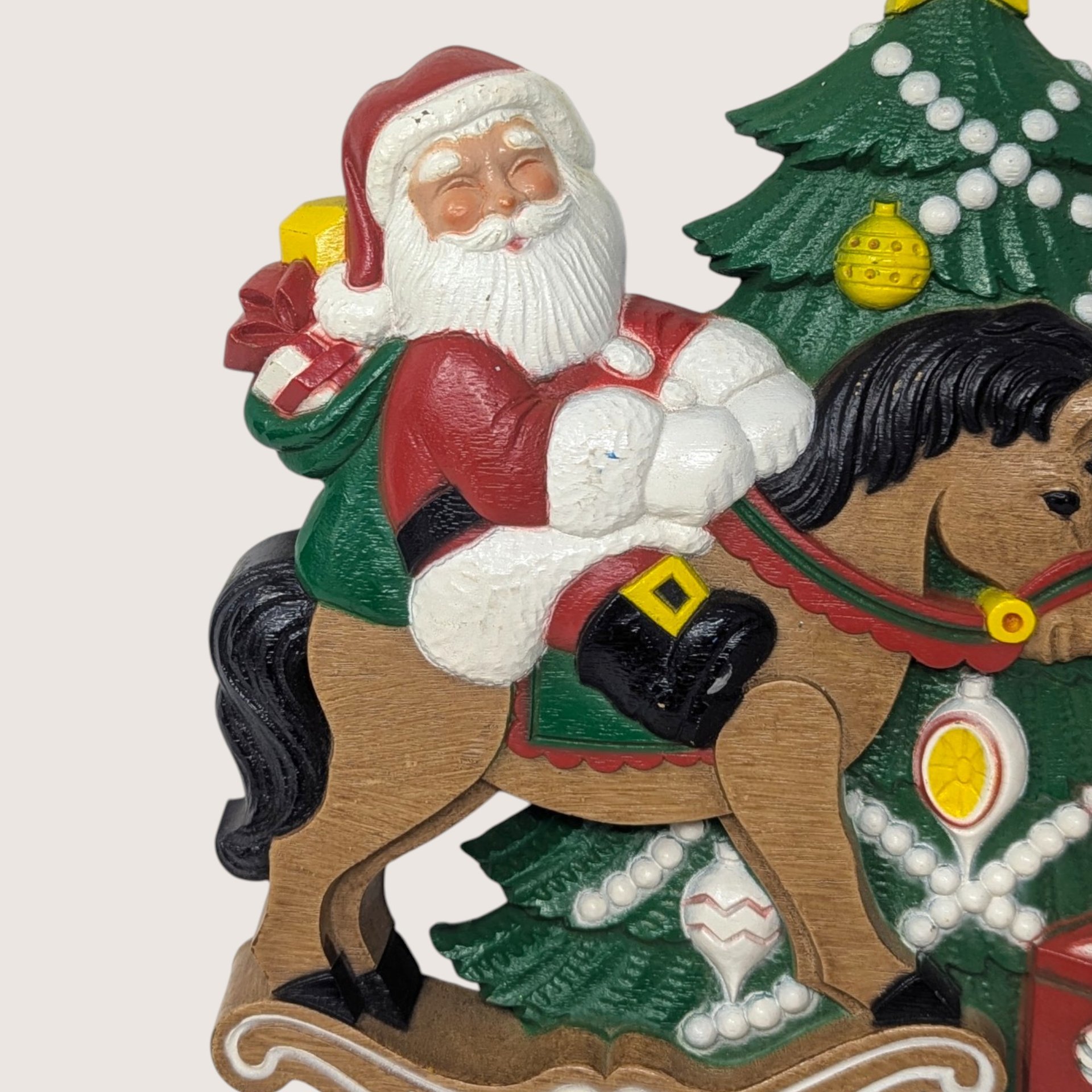 Vintage Burwood Santa Toys Wall Hanging Christmas Decor