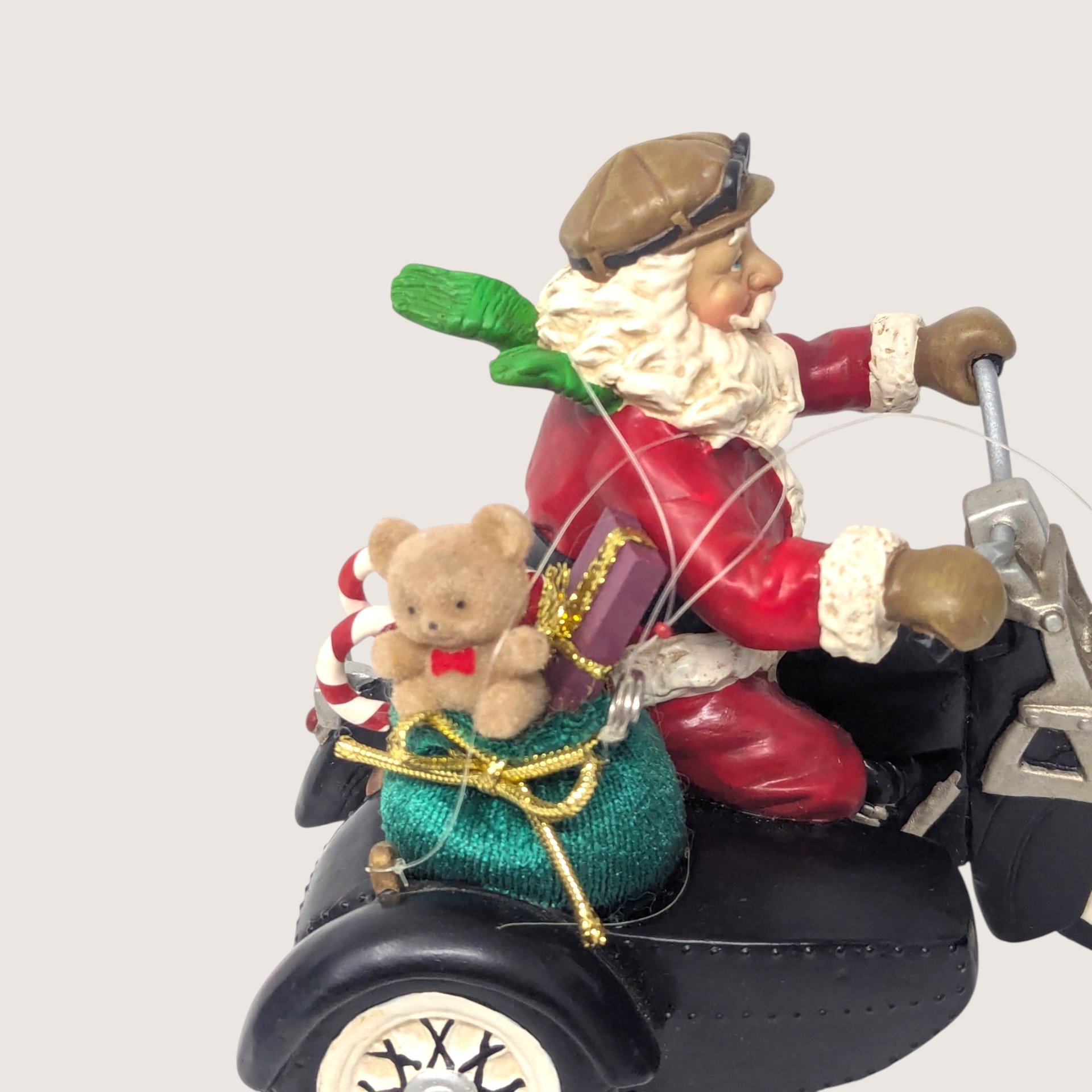 Vintage 1990s Santa On Motorcycle Ornament Christmas Decor
