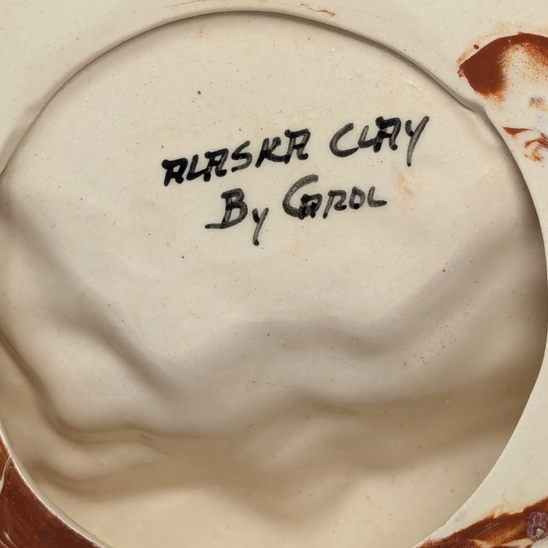 Vintage Alaska Clay By Carol Ceramic Bear Ashtray