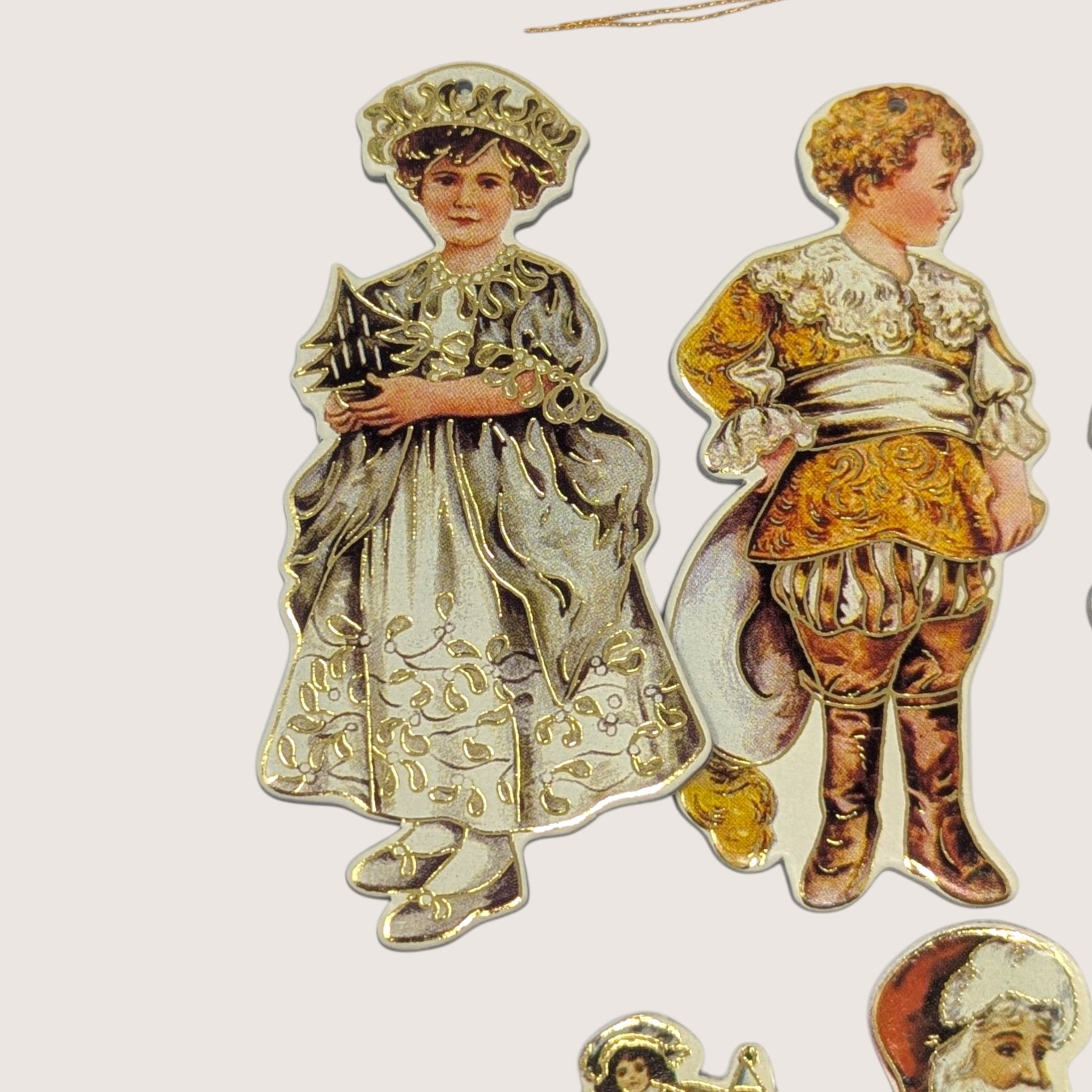 Vintage Merrimack Betty Bonnet Paper Ornaments Set