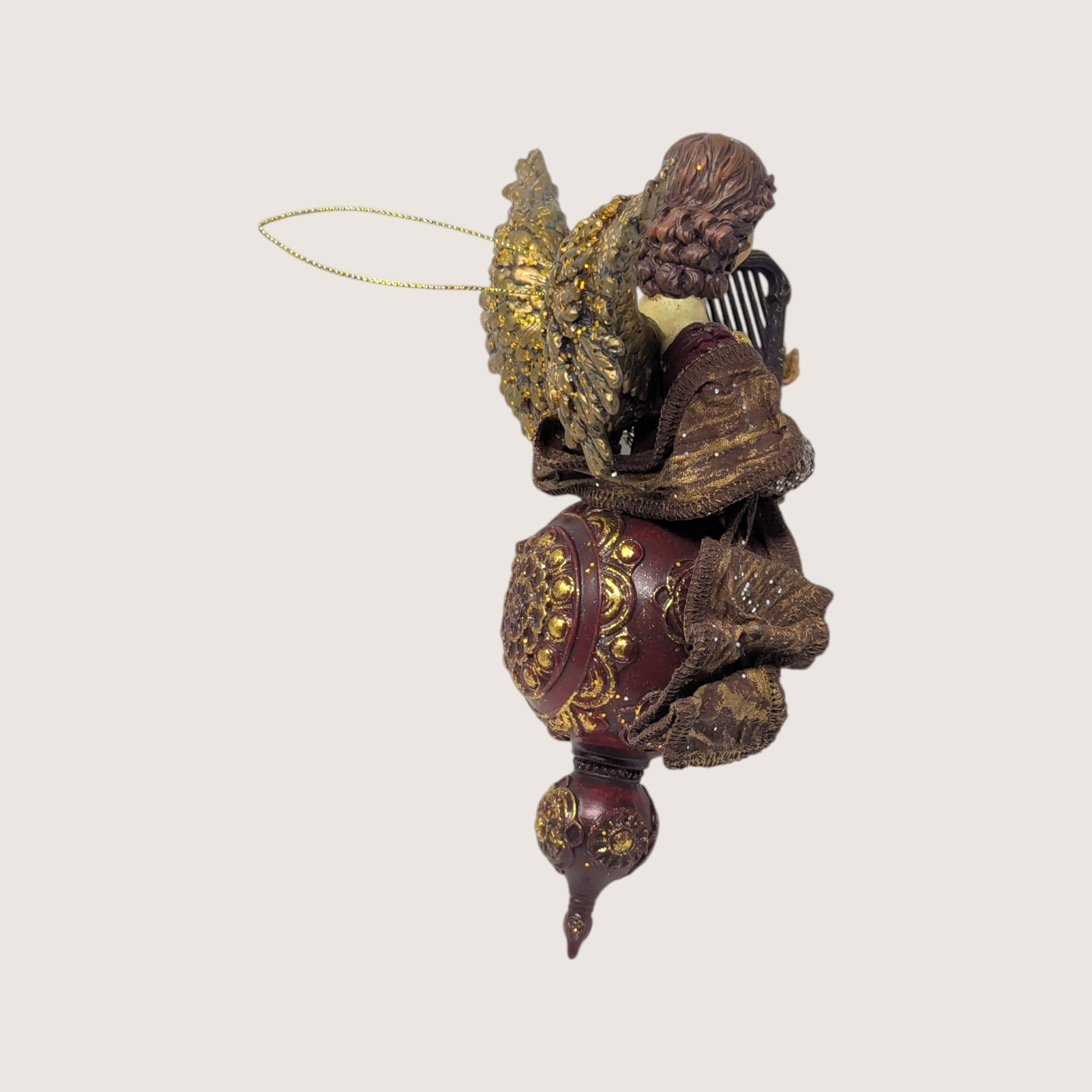 Vintage Large Fabric Mache Angel Ornament