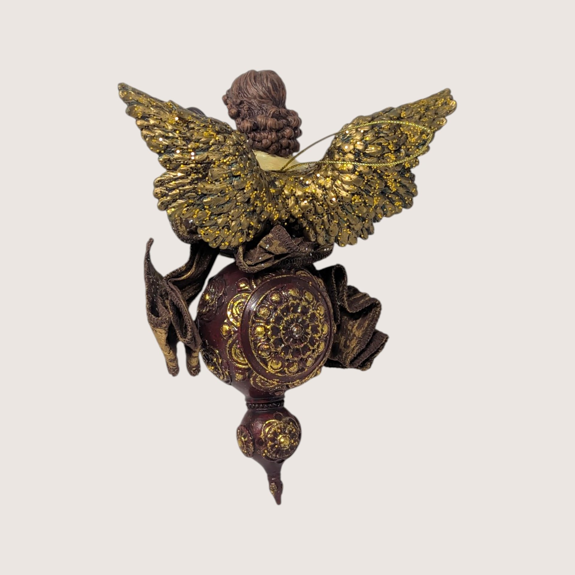 Vintage Large Fabric Mache Angel Ornament