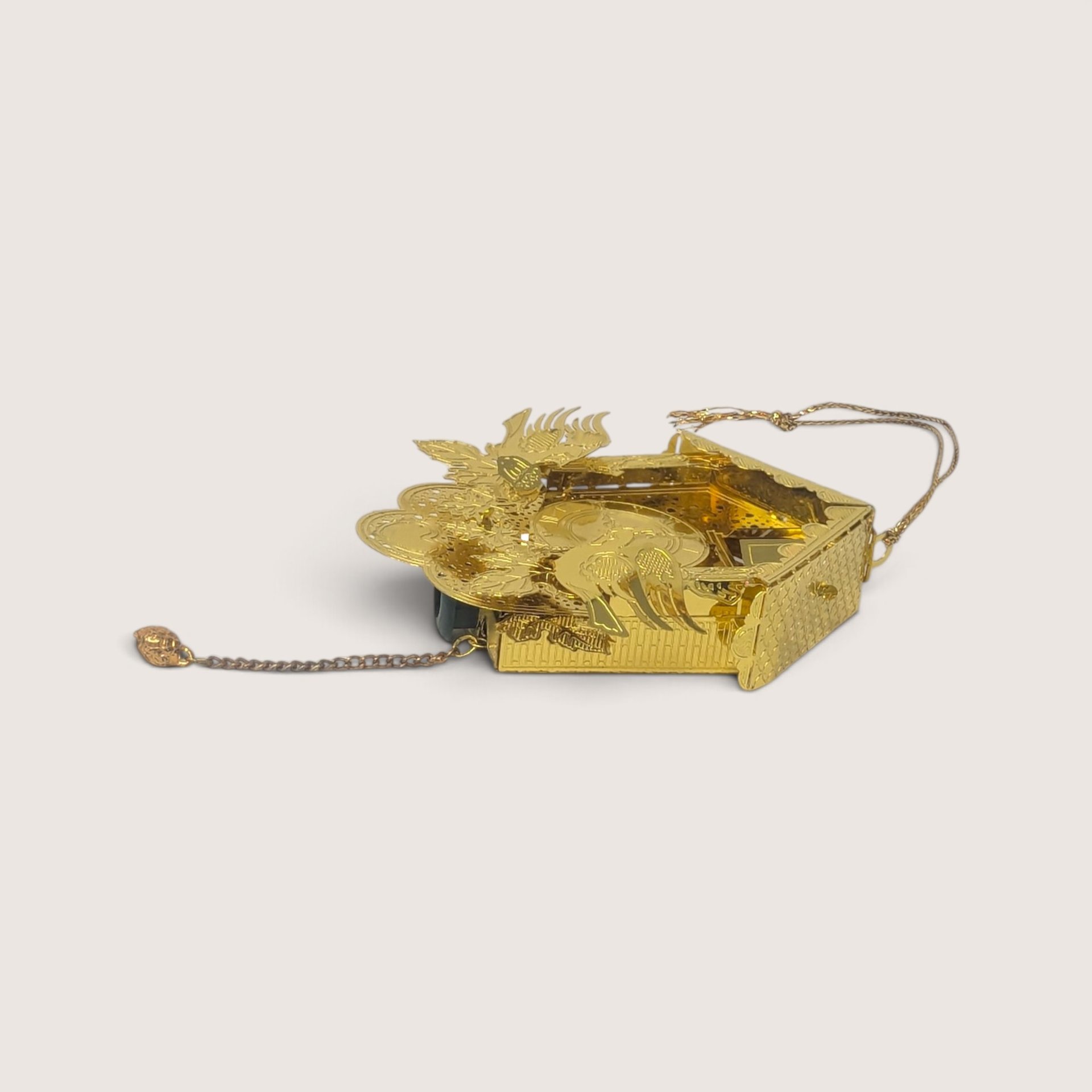 Vintage Brass Laser Cut Cuckoo Clock Christmas Ornament
