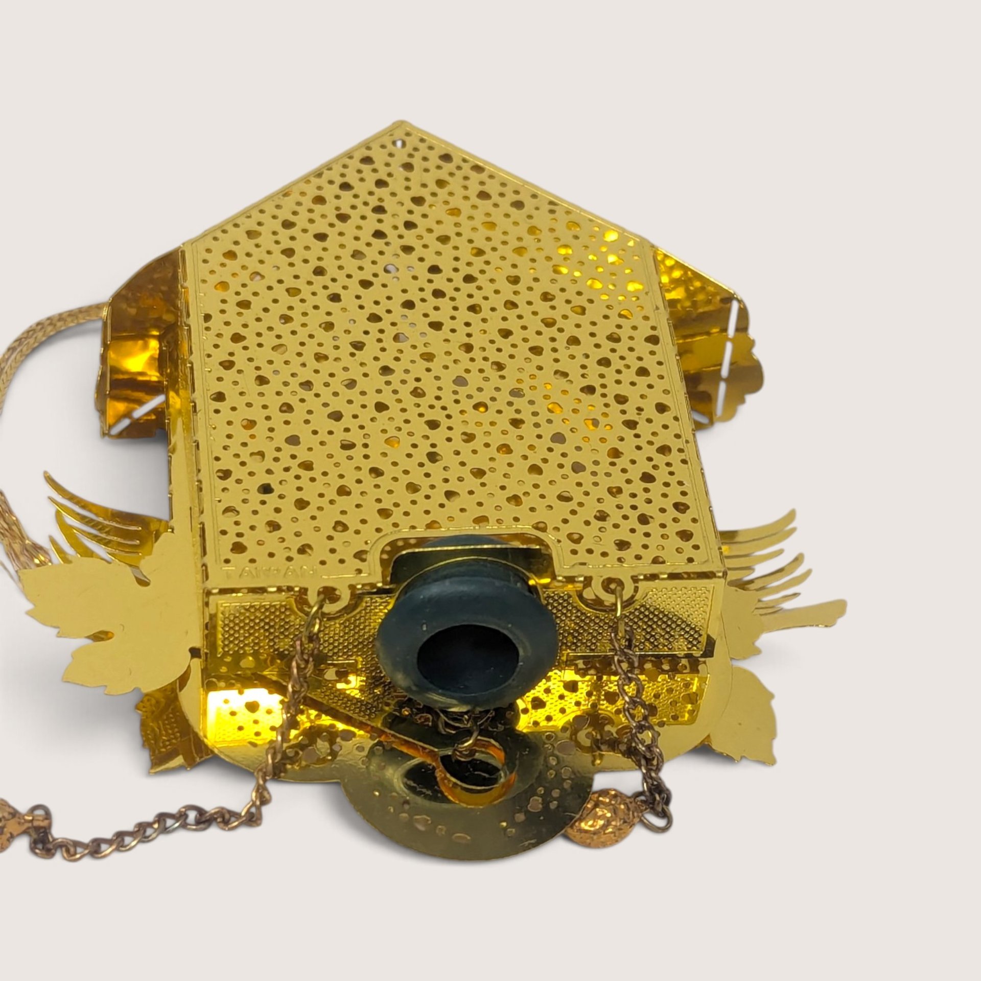 Vintage Brass Laser Cut Cuckoo Clock Christmas Ornament