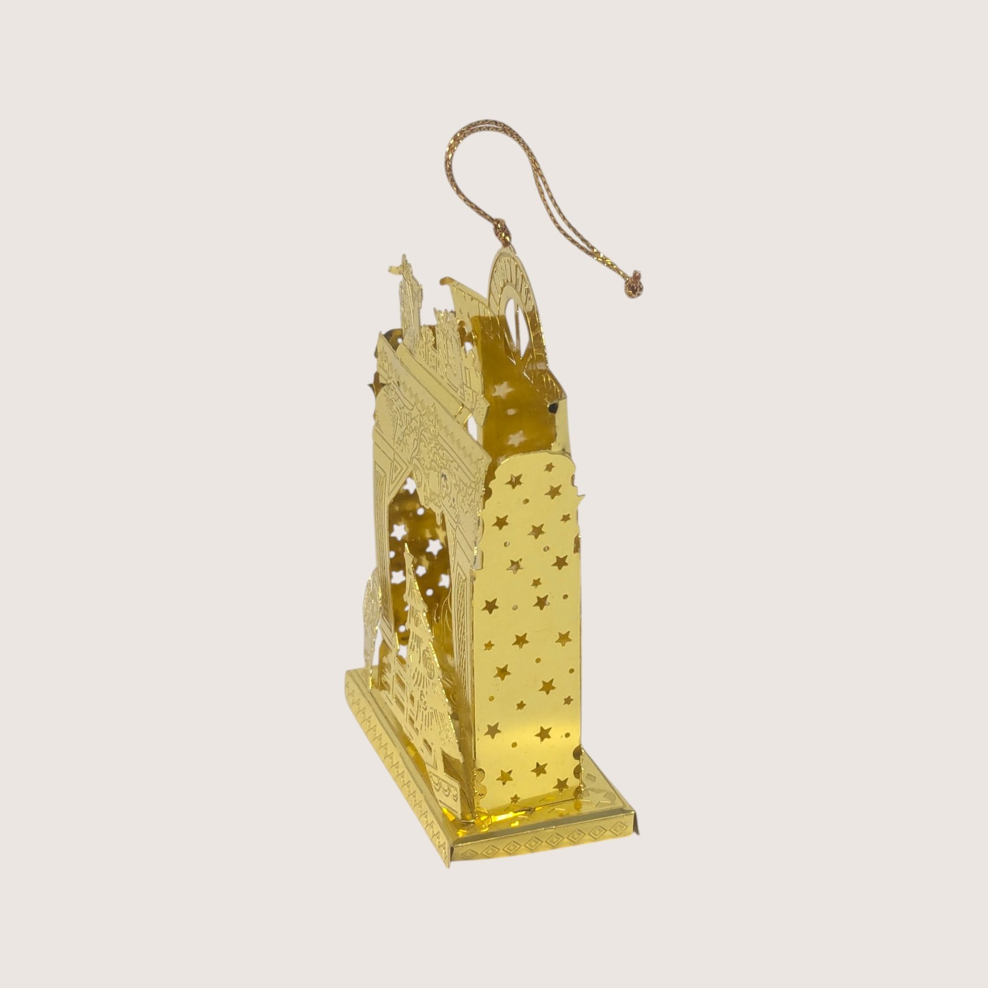 Vintage Brass Laser Cut Fireplace Christmas Ornament