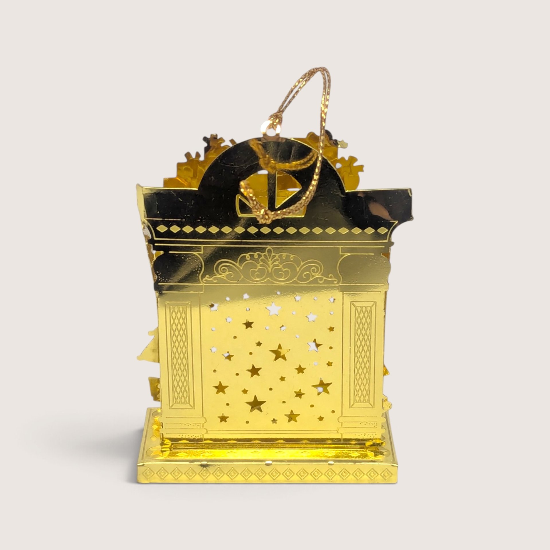 Vintage Brass Laser Cut Fireplace Christmas Ornament