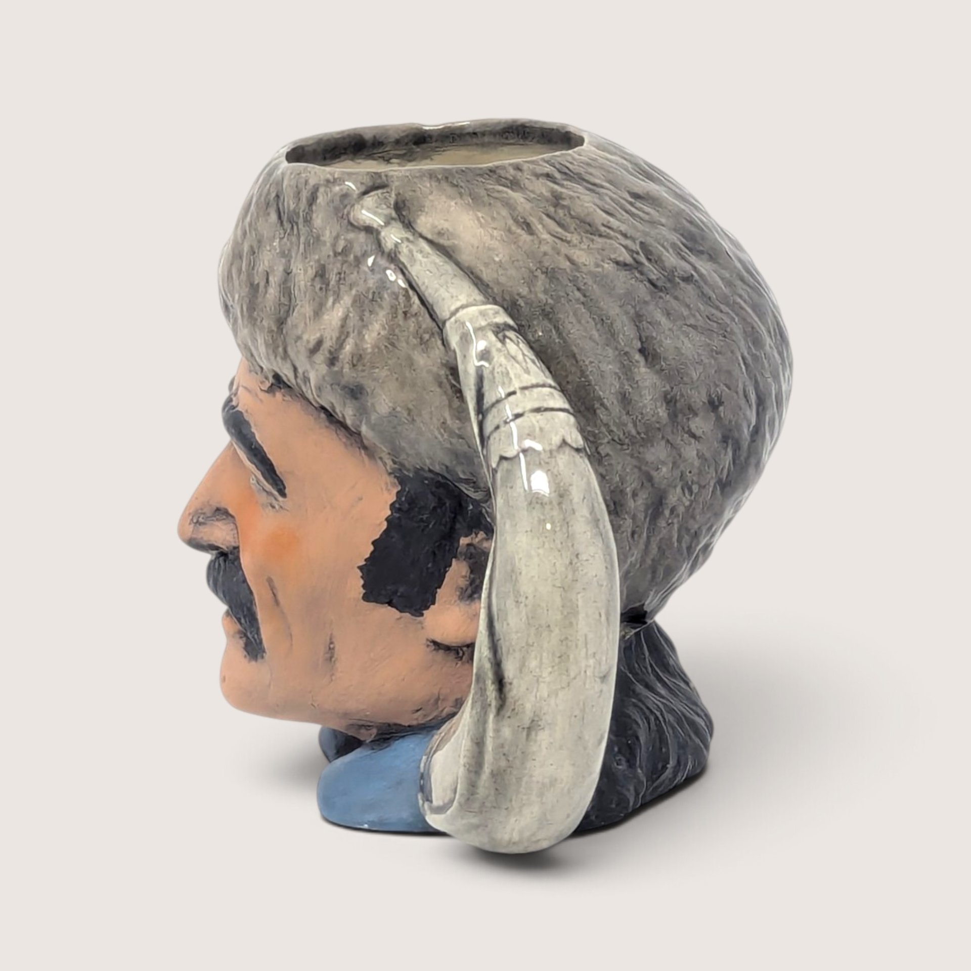 1976 Handpainted Ceramic Davy Crockett Character Mug