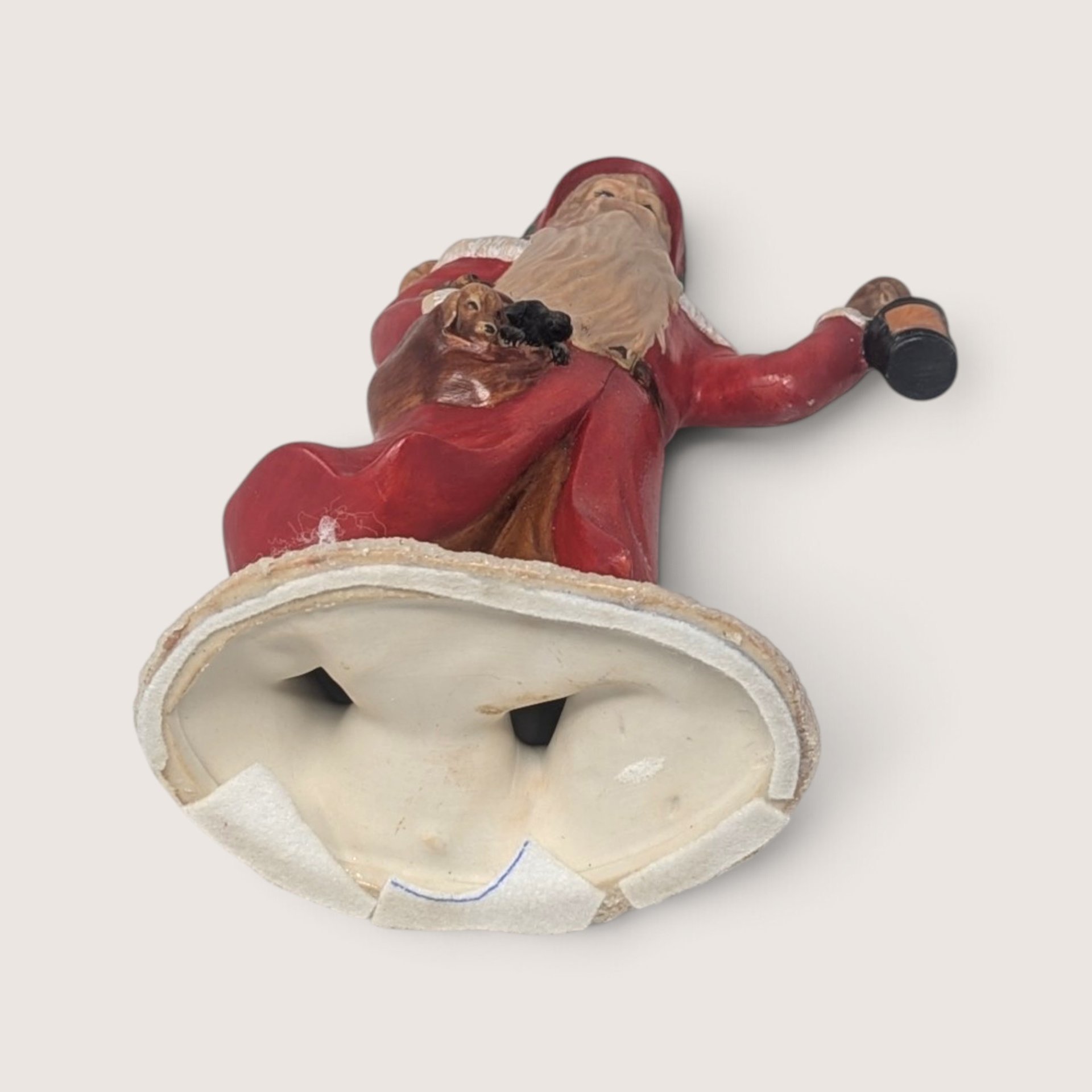 Vintage Ceramic Santa with Puppies Handpainted Figure