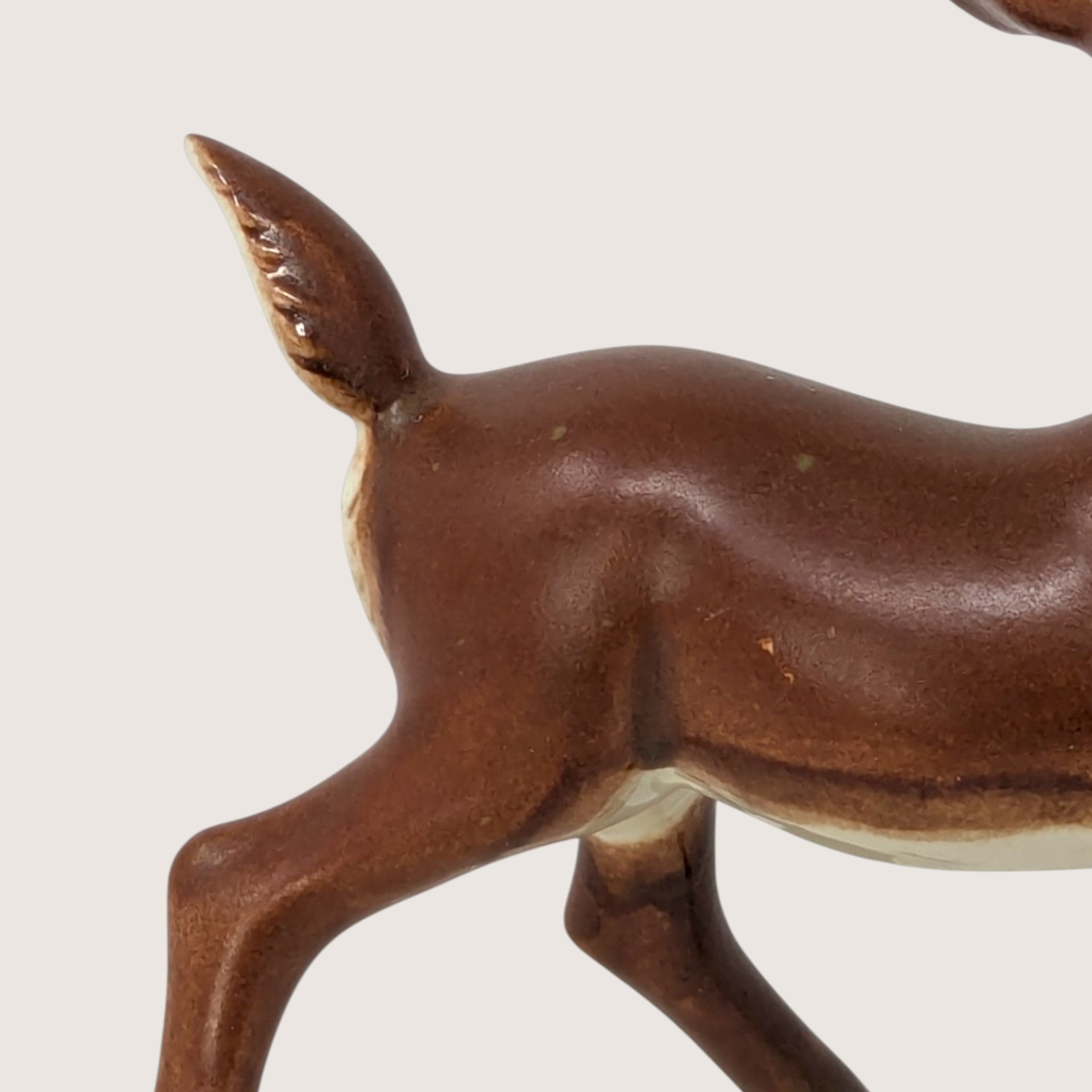 Vintage Ceramic Rudolph on Tile Christmas Figurine