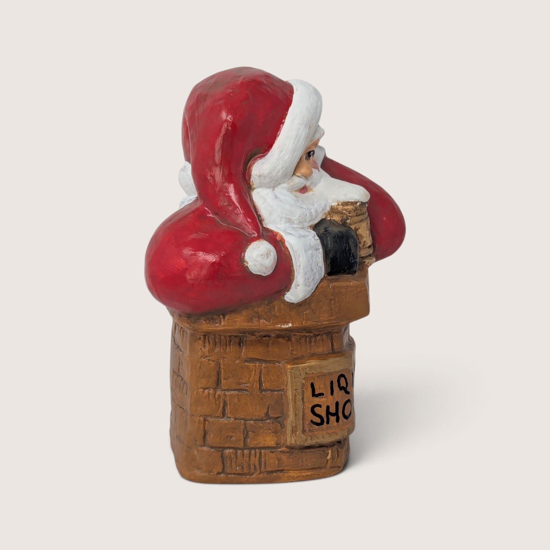 Vintage Ceramic Santa in Liquor Shoppe Chimney Figurine