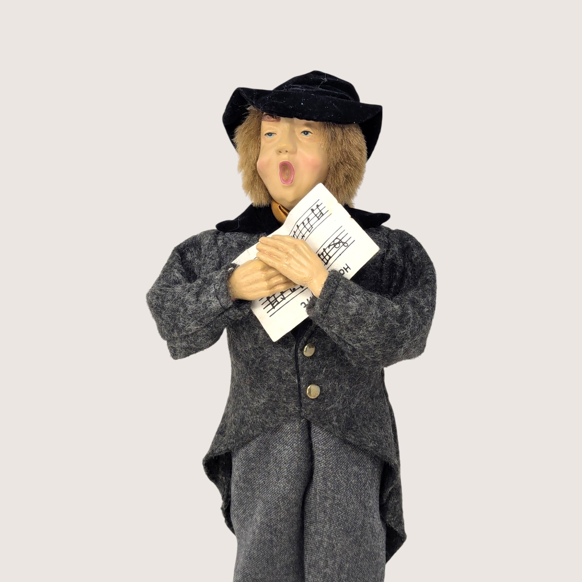 Vintage Molded Plastic Caroler Singer Figurine