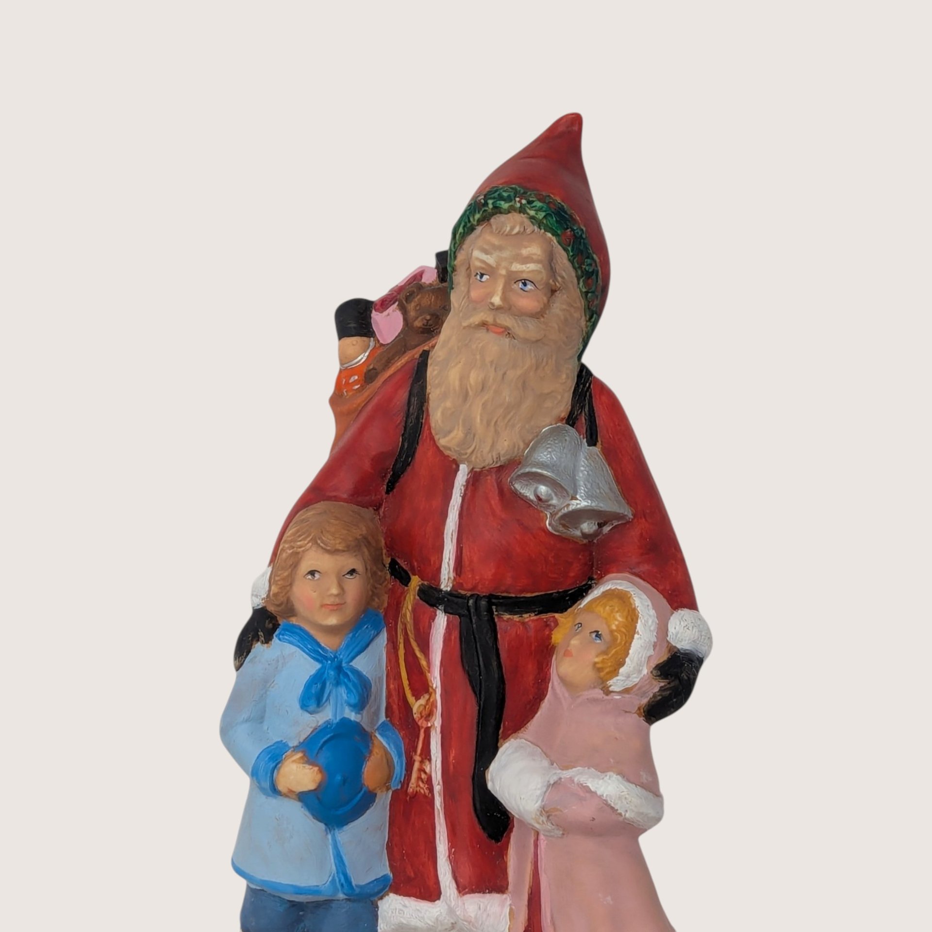 Vintage Old World Santa with Children Ceramic Figurine