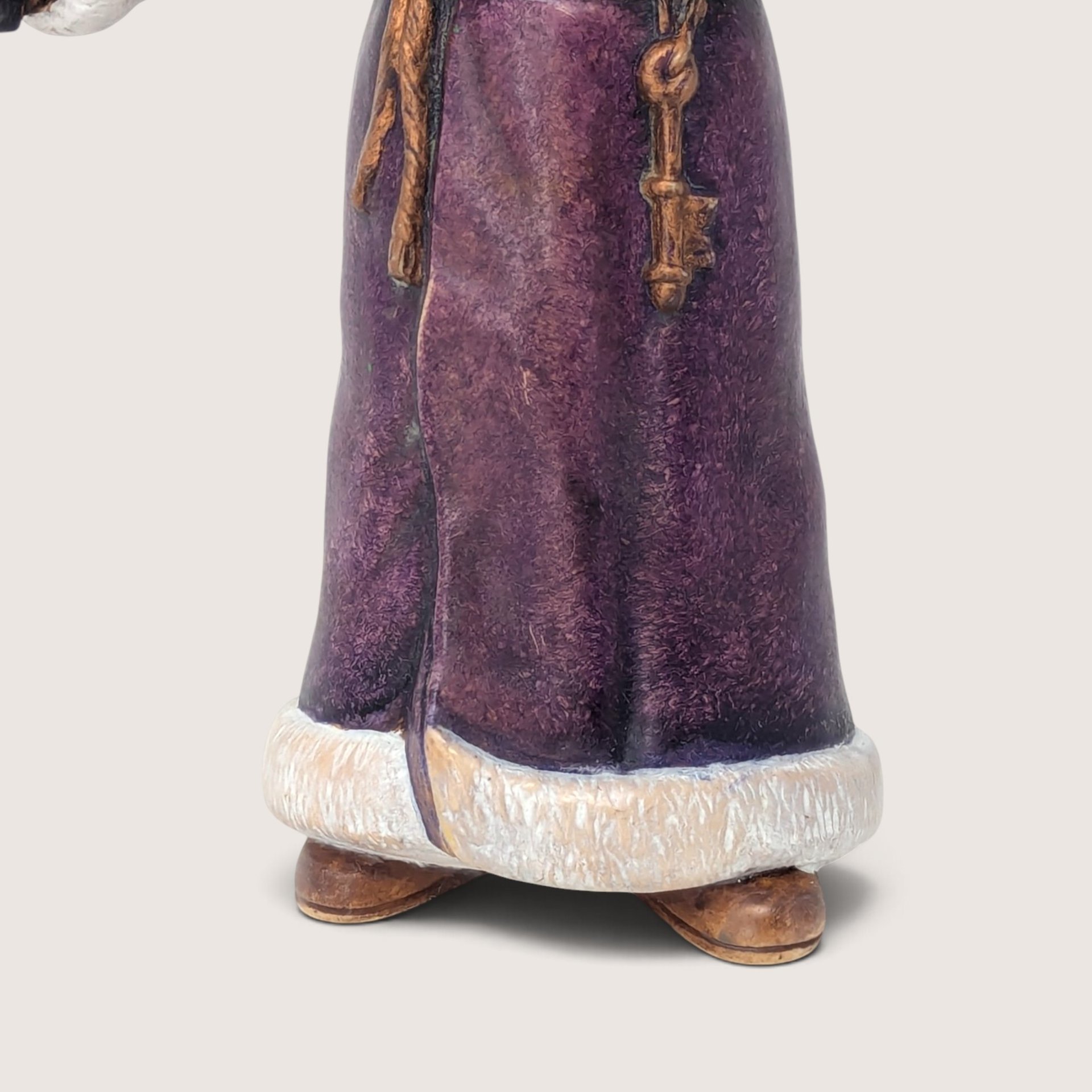 Vintage Purple Robe Santa Ceramic Figurine
