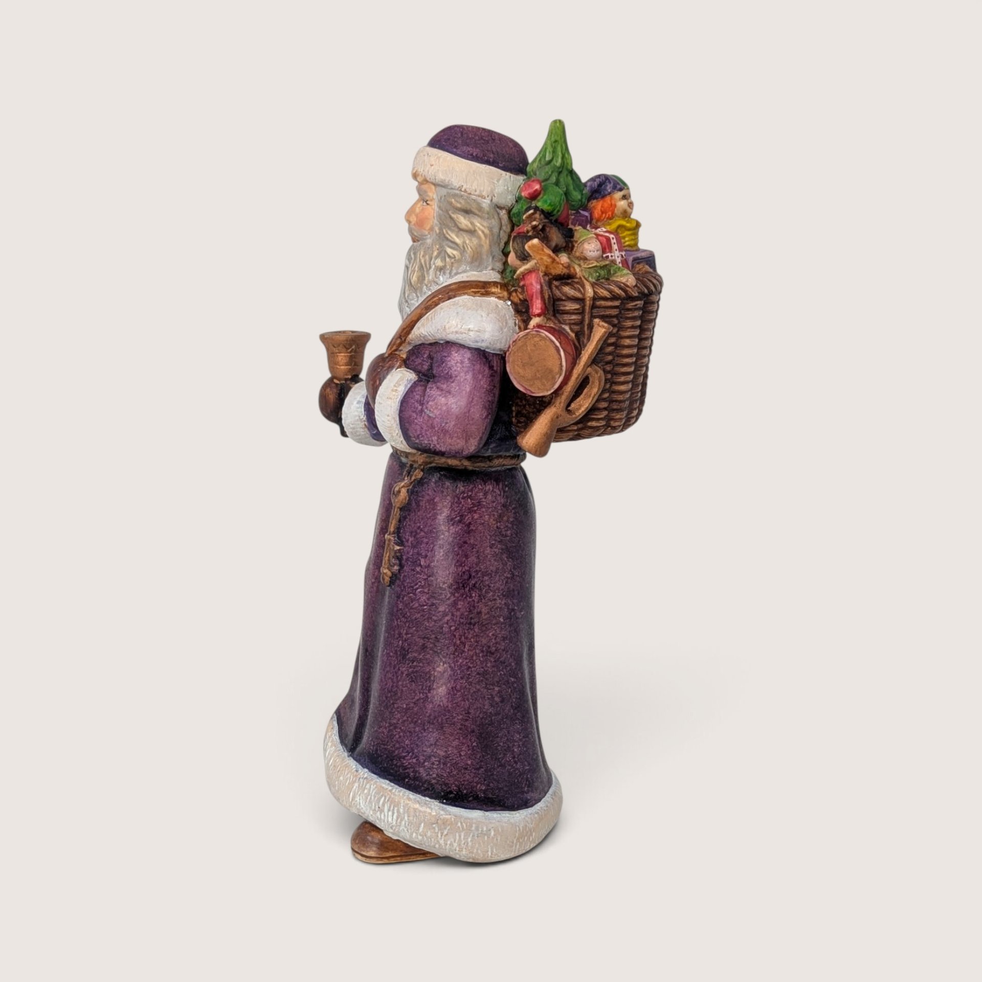Vintage Purple Robe Santa Ceramic Figurine