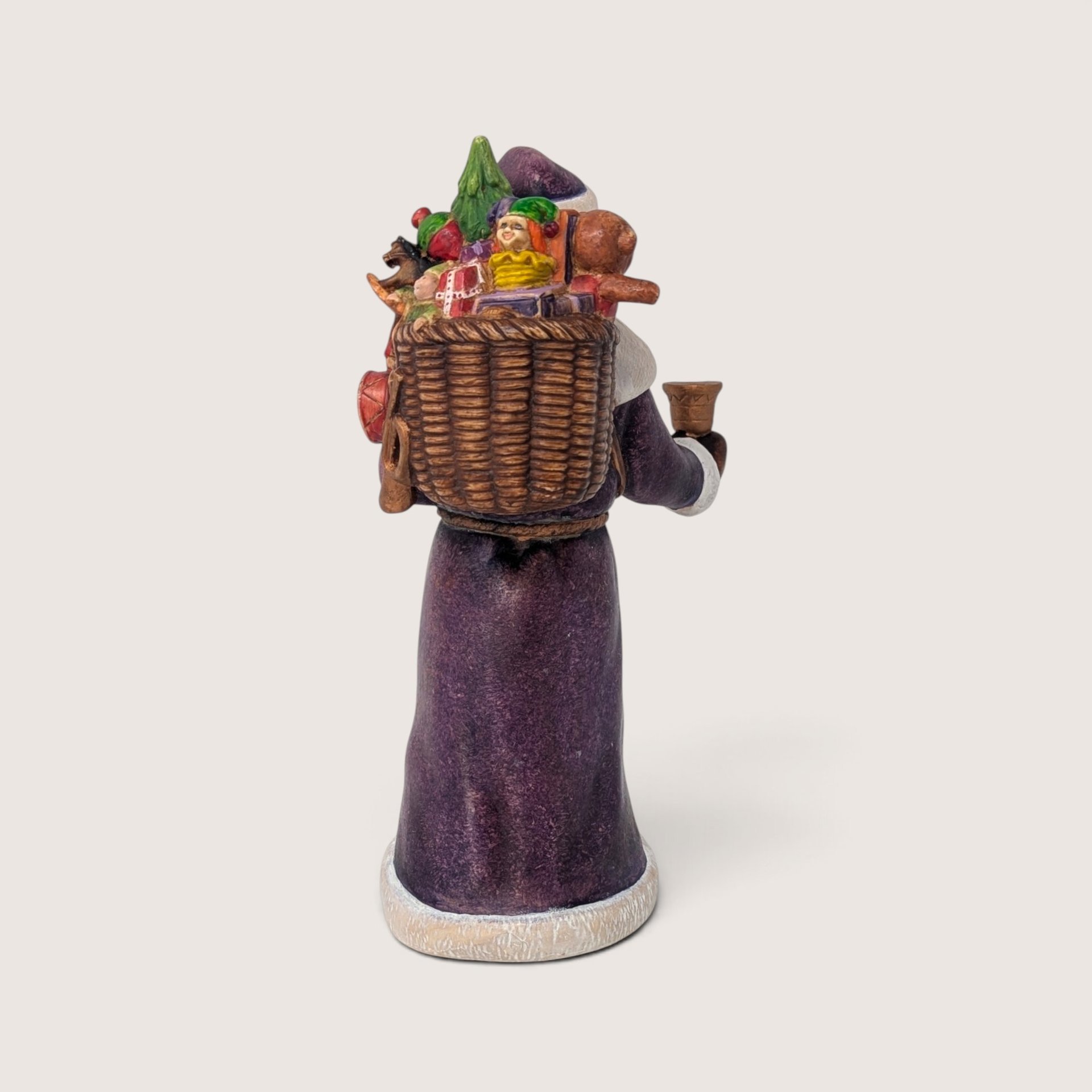 Vintage Purple Robe Santa Ceramic Figurine