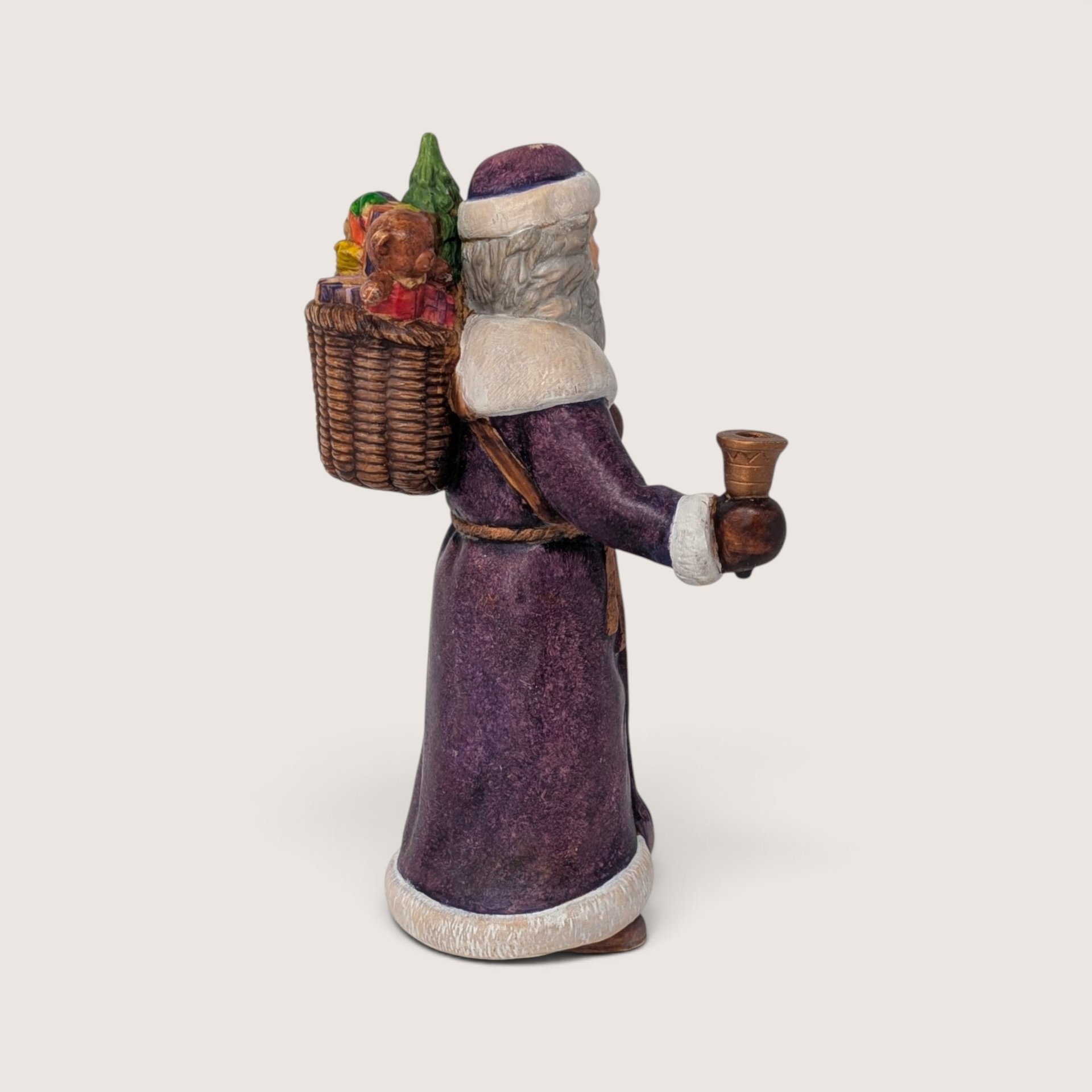 Vintage Purple Robe Santa Ceramic Figurine