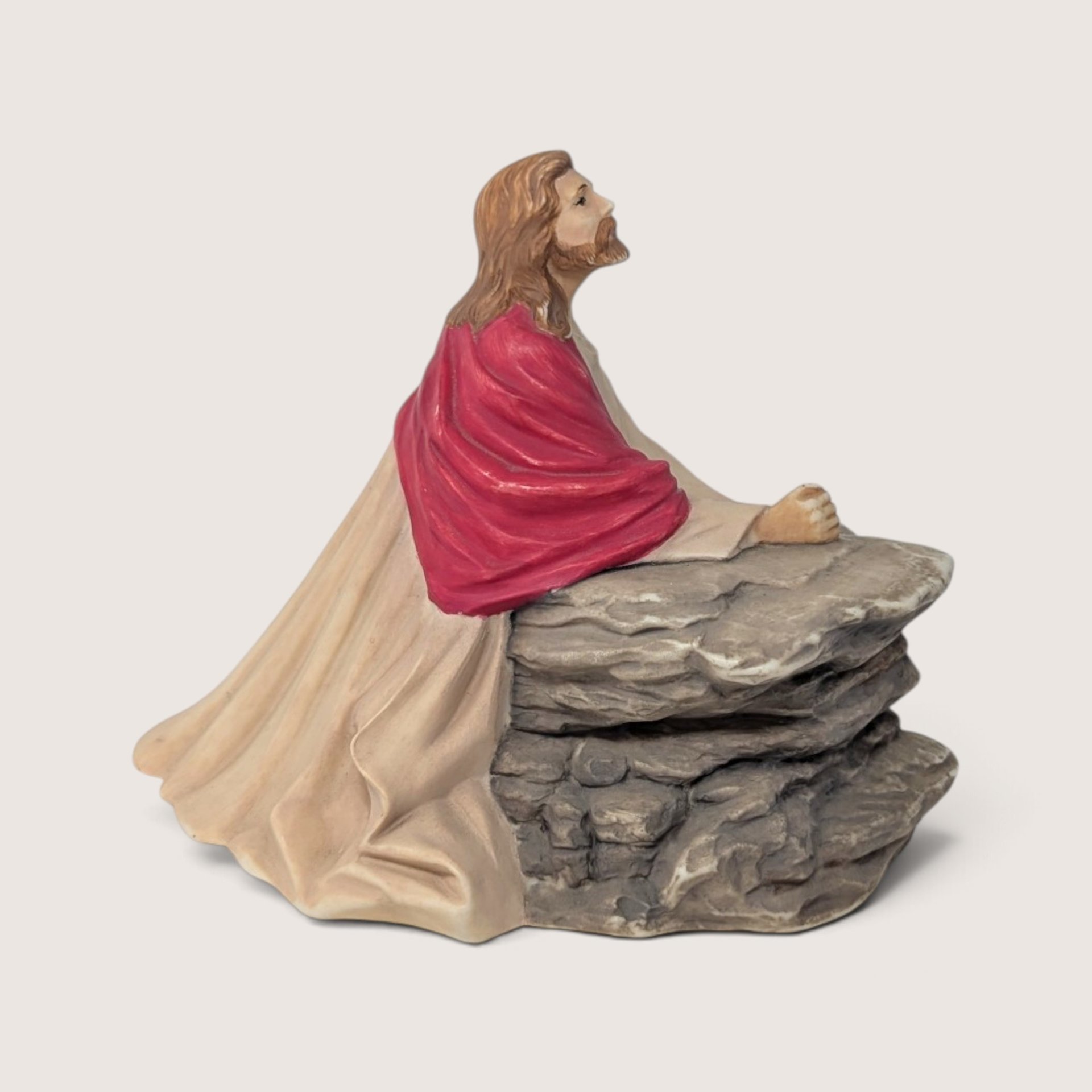 Vintage 1987 Byron Mold Ceramic Praying Jesus Figurine