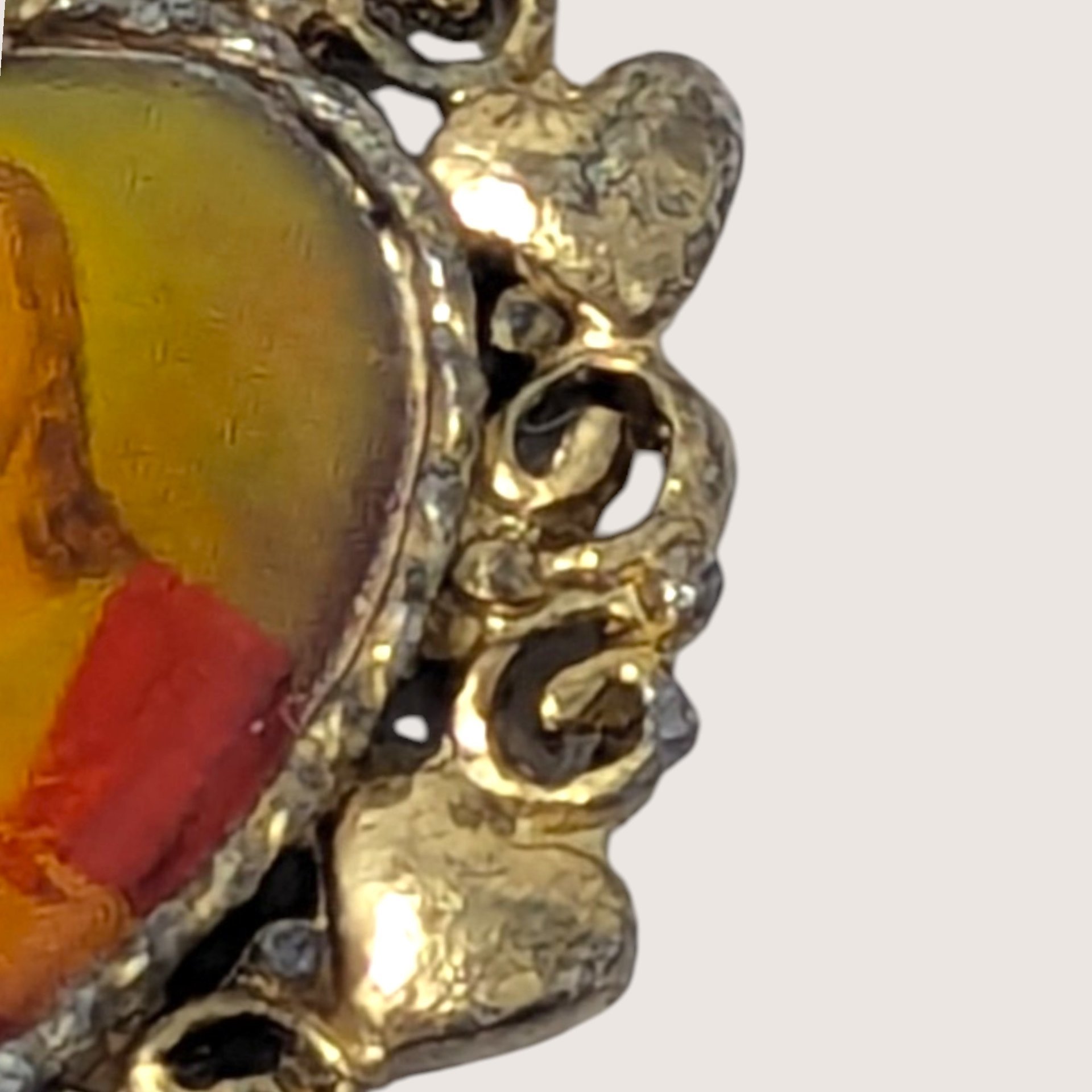 Vintage Sacred Heart Jesus Metal Pendant