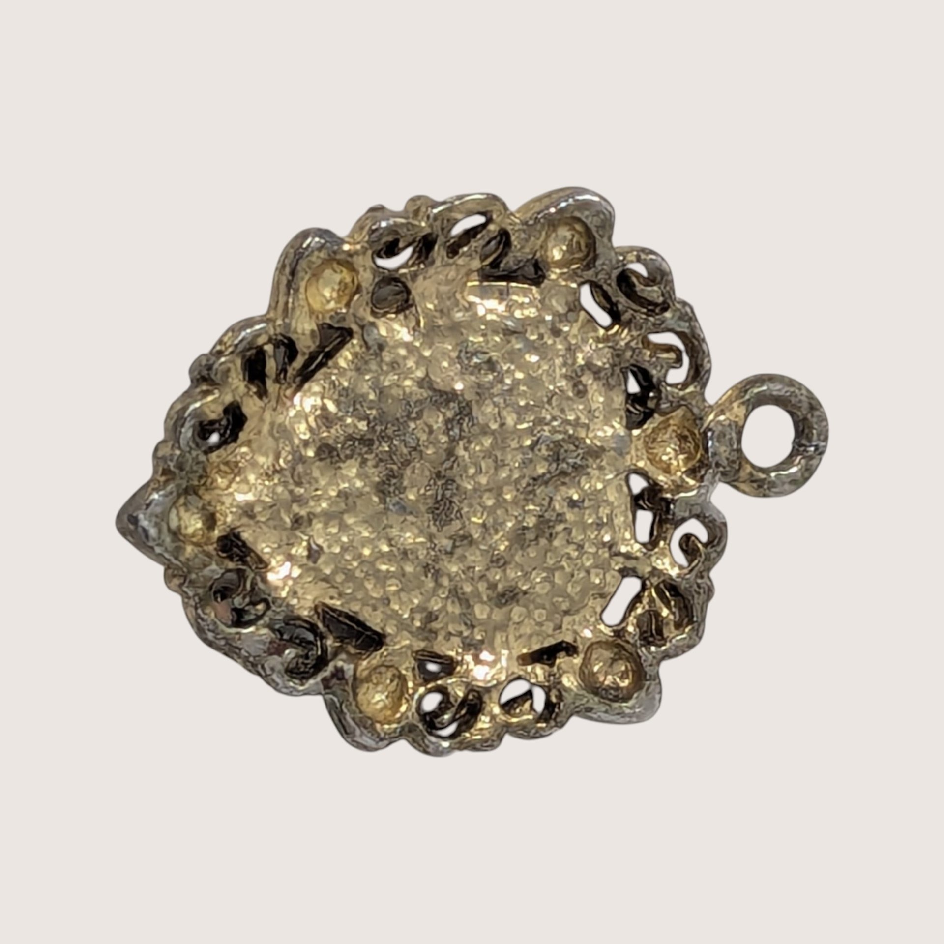 Vintage Sacred Heart Jesus Metal Pendant