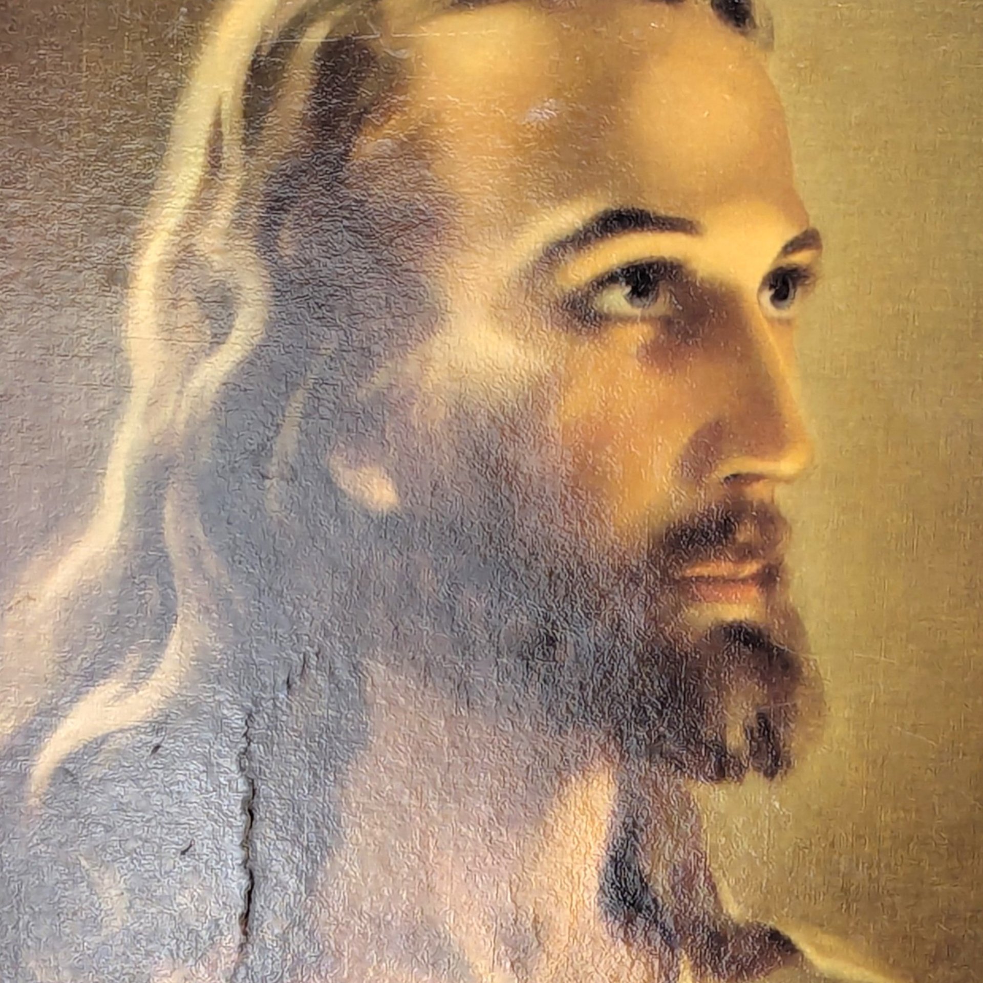 Vintage Salman Reproduction Head of Christ Wood Wall Plaque