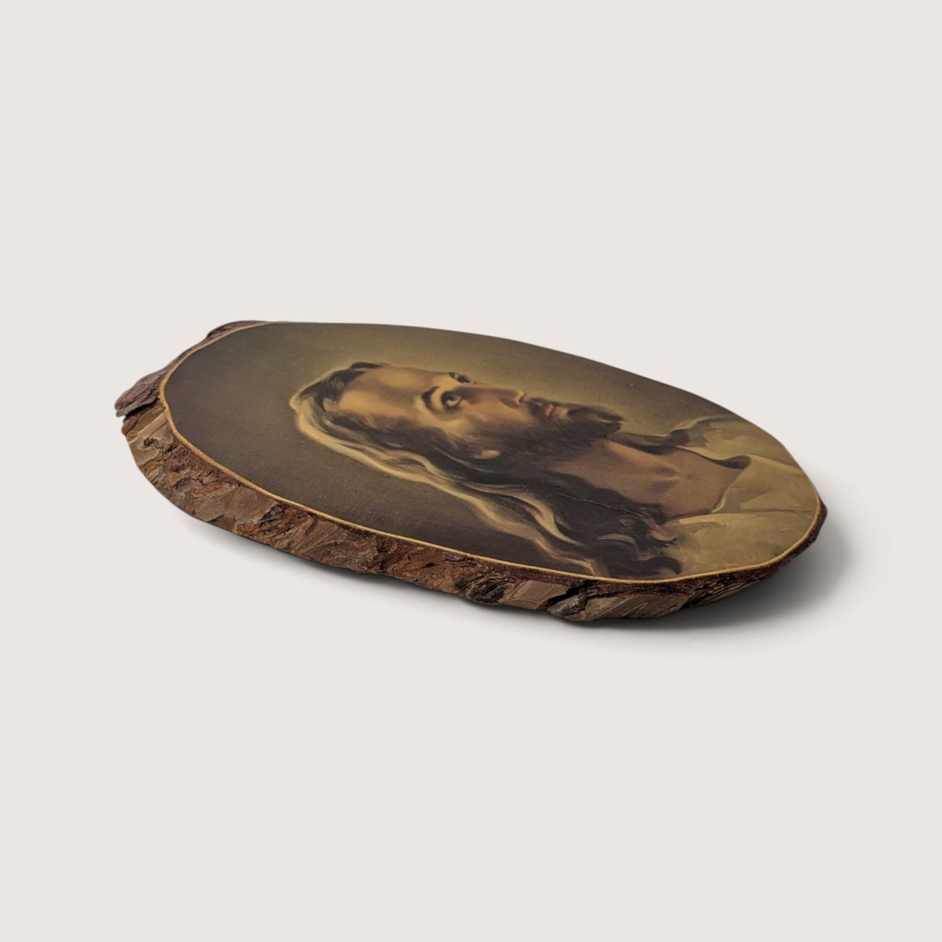 Vintage Salman Reproduction Head of Christ Wood Wall Plaque