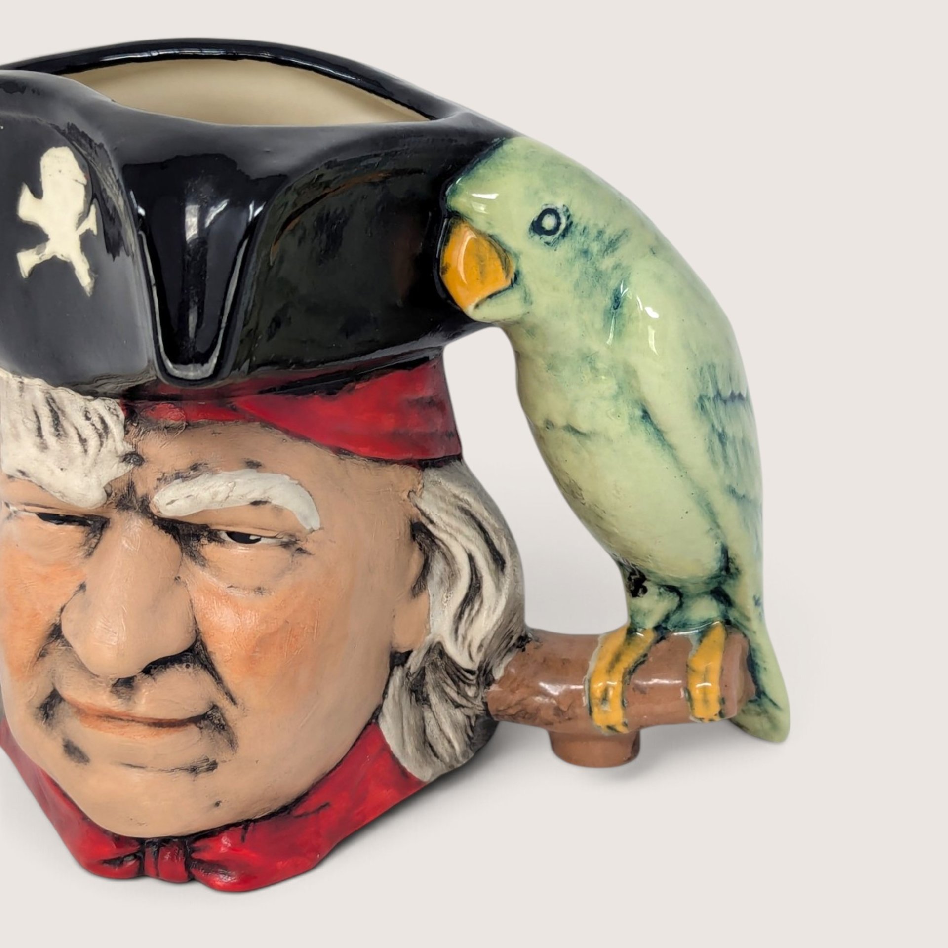 Vintage 1970s Handpainted Ceramic Long John Silver Mug