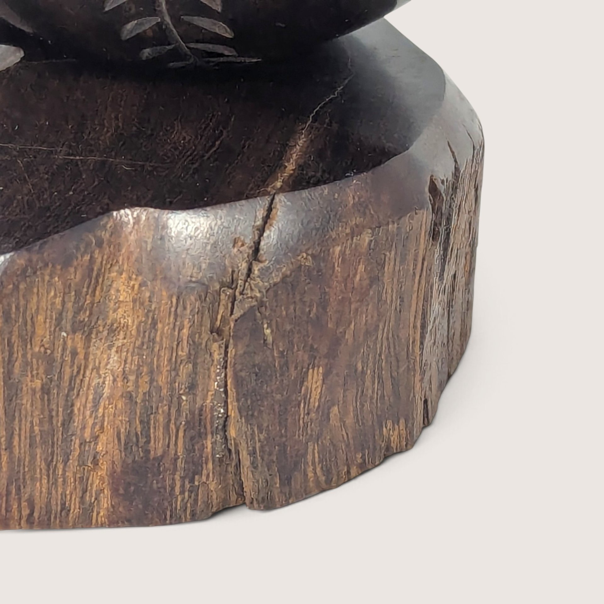 Vintage Hand Carved Wooden Baseball Display Figurine