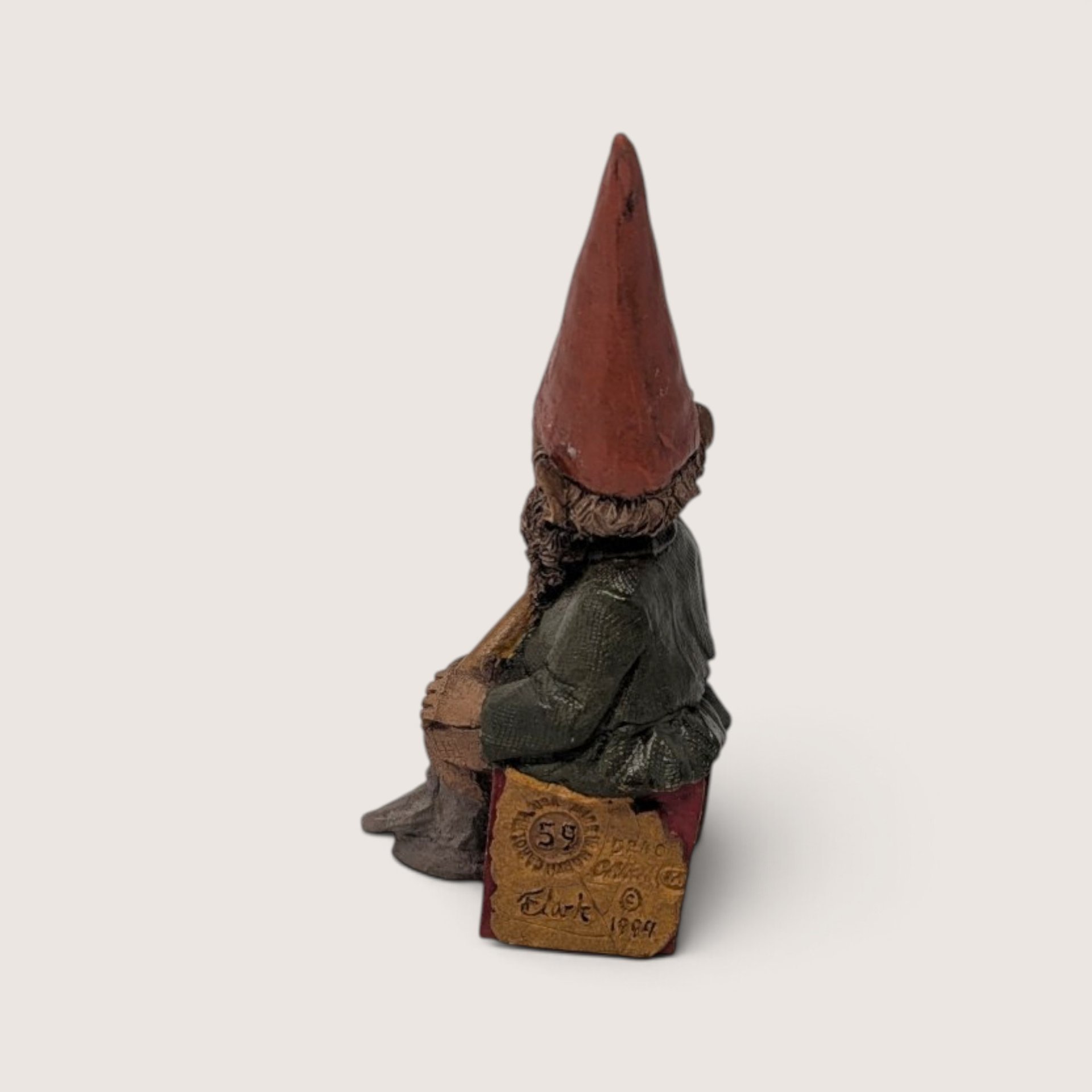 Vintage 1989 Tom Clark Signed Gnome on T Figurine