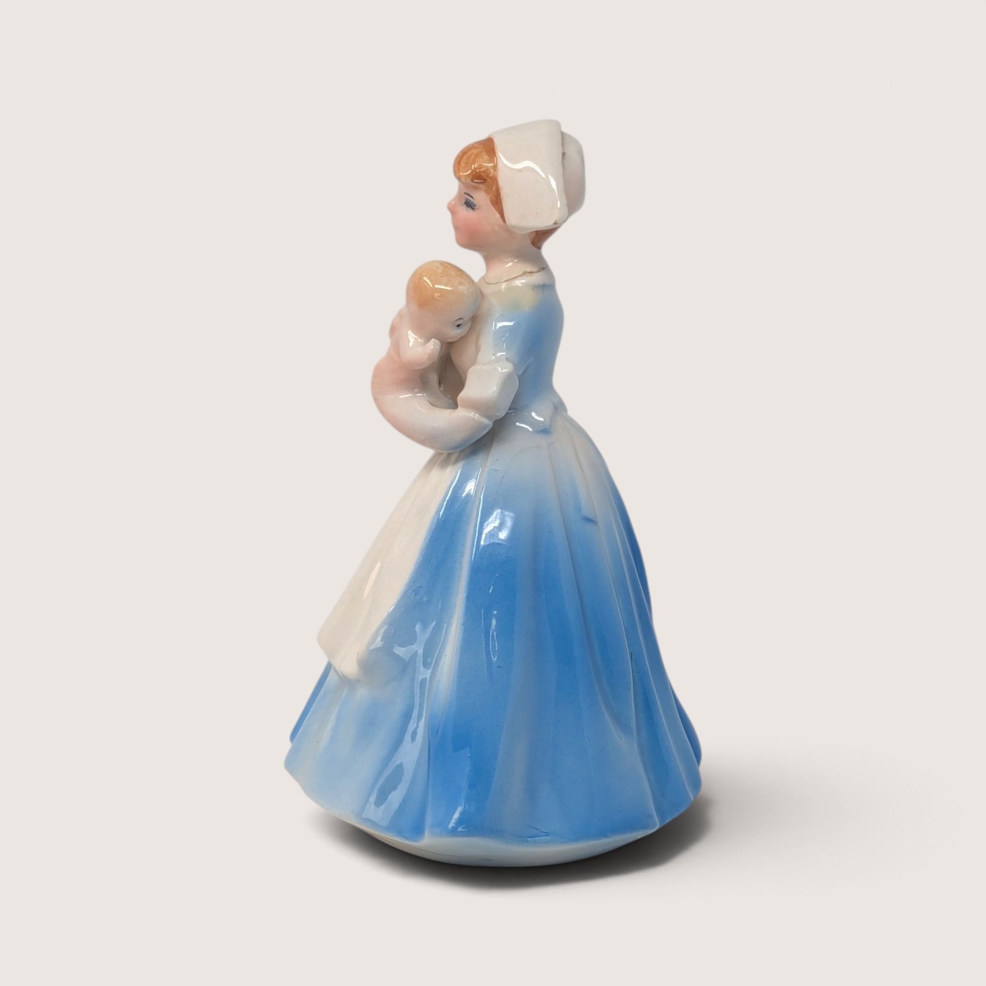 Vintage Porcelain Nurse With Baby Figurine