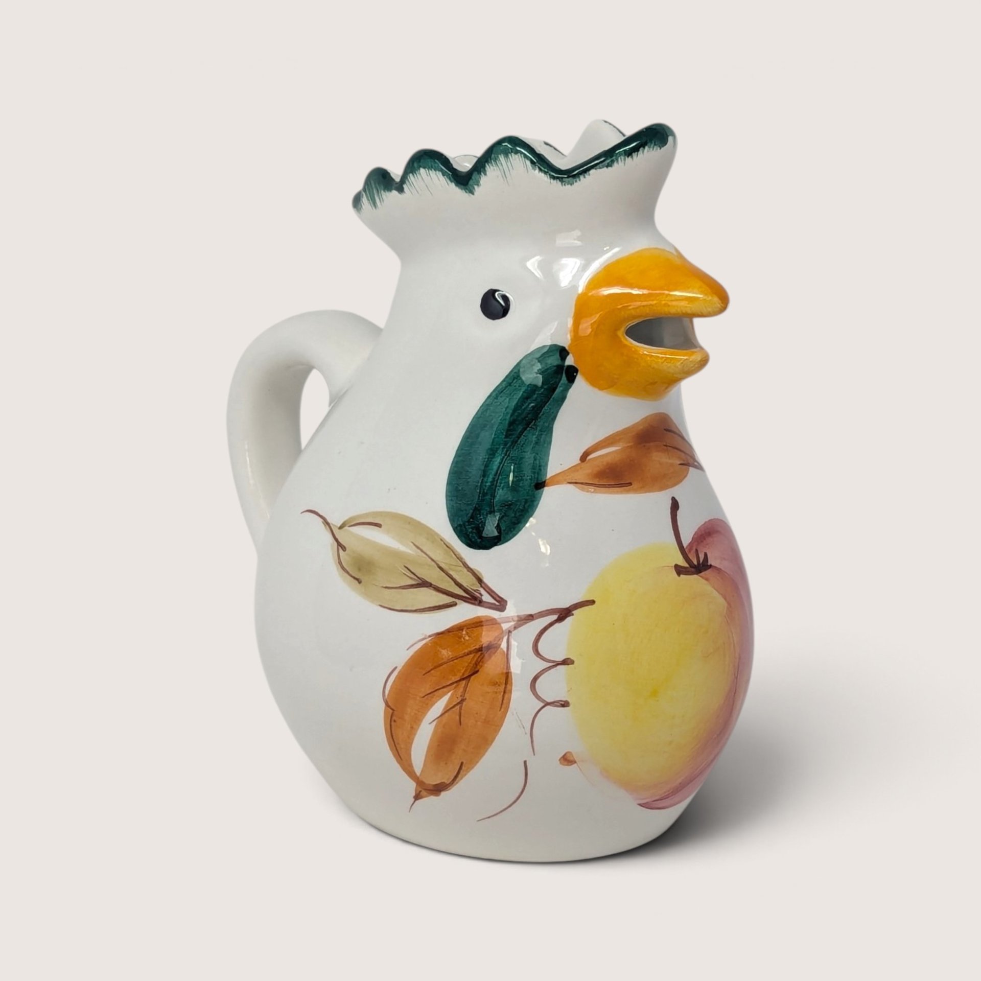 Vintage Italian Ceramic Chicken Hand Painted Creamer