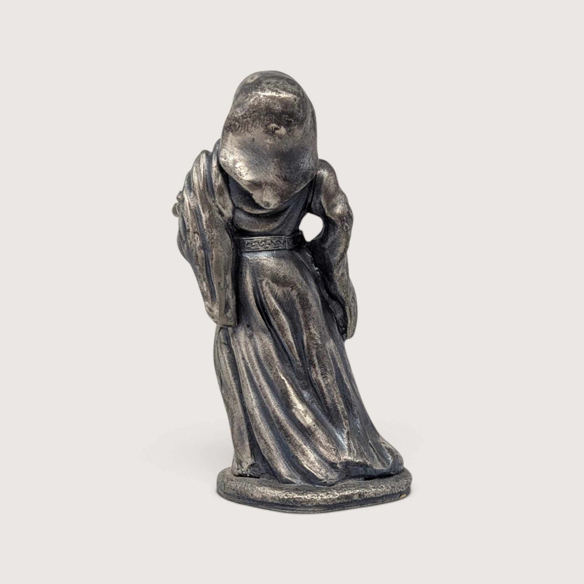Vintage The Giant Sorcerer Pewter Crystal Ball Figurine
