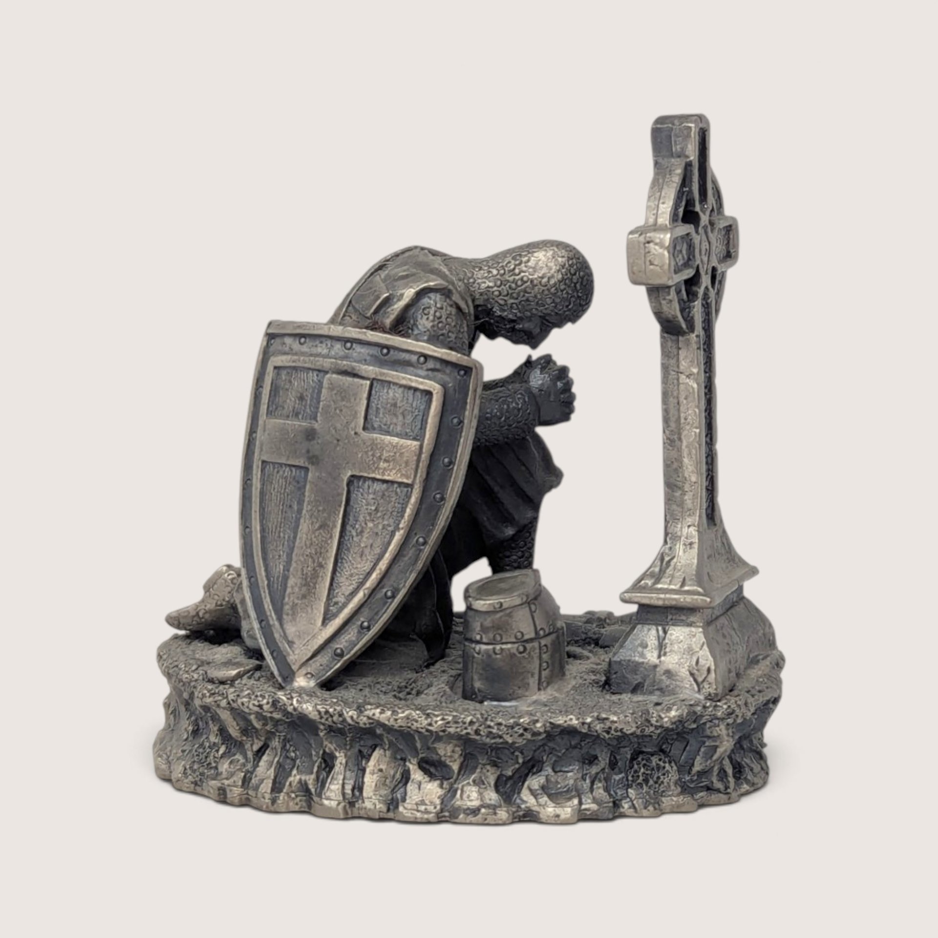 Vintage Vigil Of Sir Galahad Pewter Knight Figurine