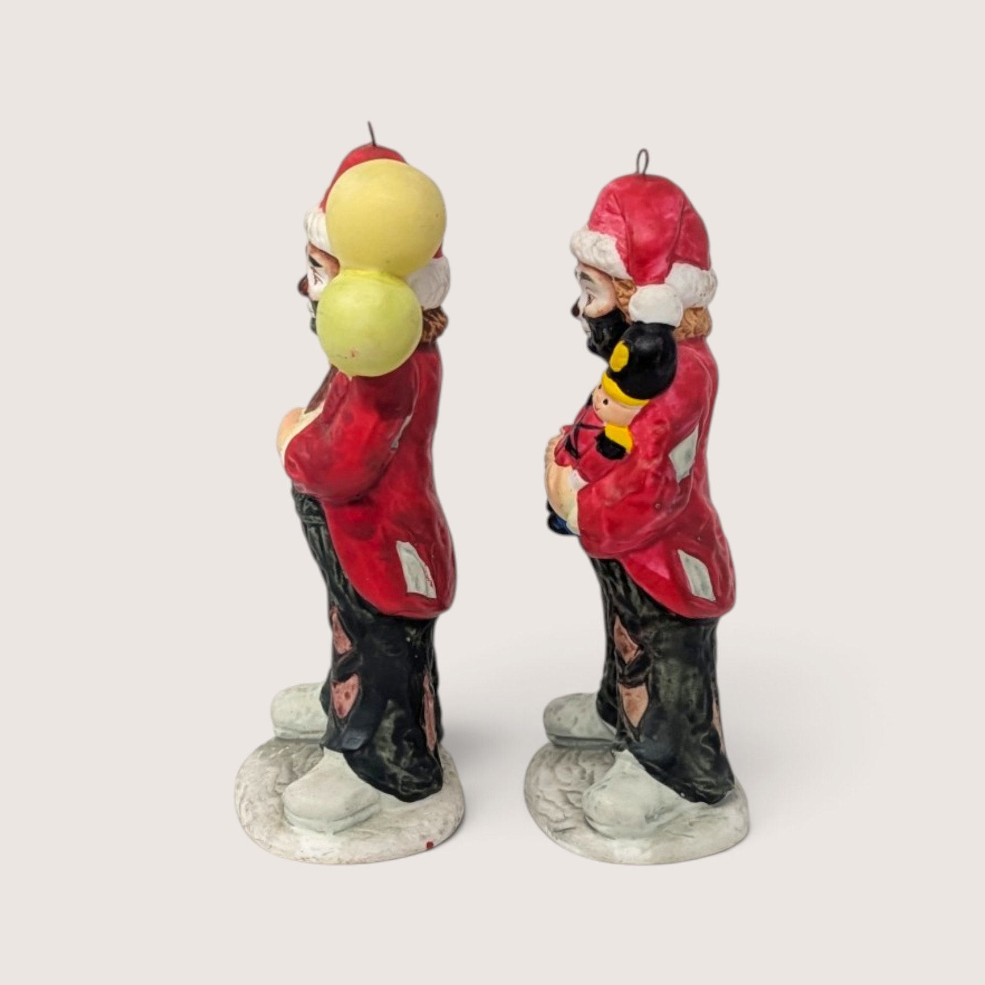 Vintage Emmett Kelly Jr Hobo Clown Christmas Ornaments Pair