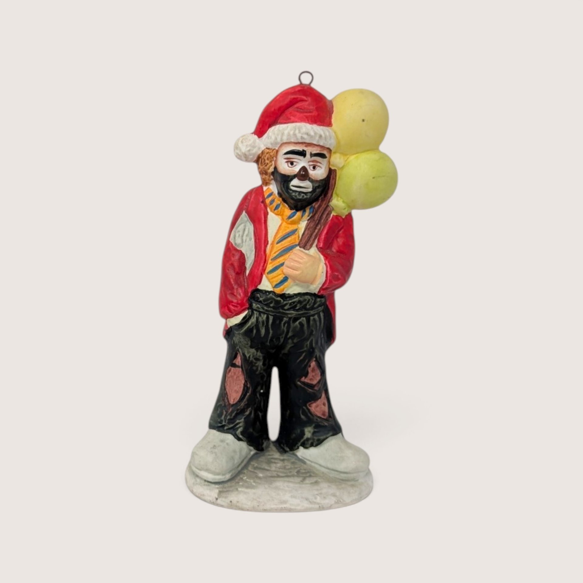 Vintage Emmett Kelly Jr Hobo Clown Christmas Ornaments Pair