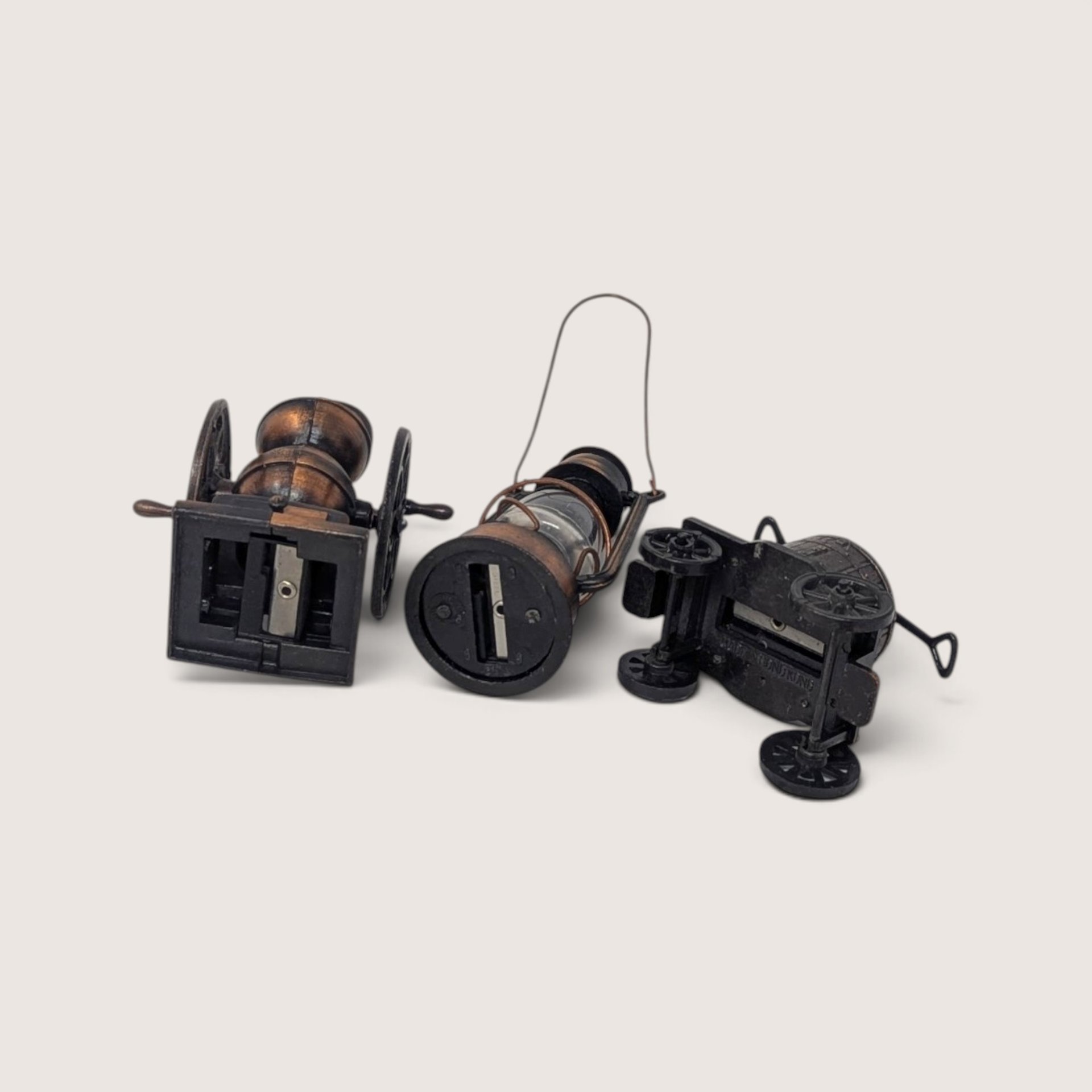 Vintage Miniature Metal Pencil Sharpeners Set Of 3