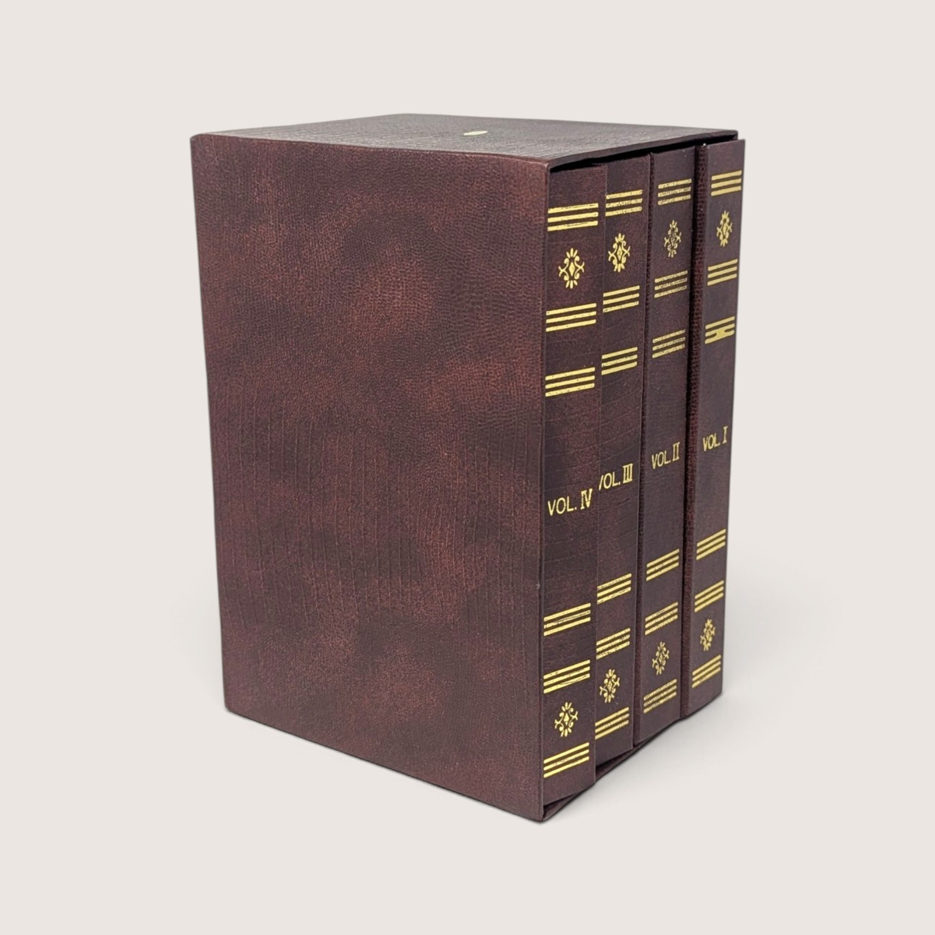 Vintage Faux Leather Bound Photo Book Case Set